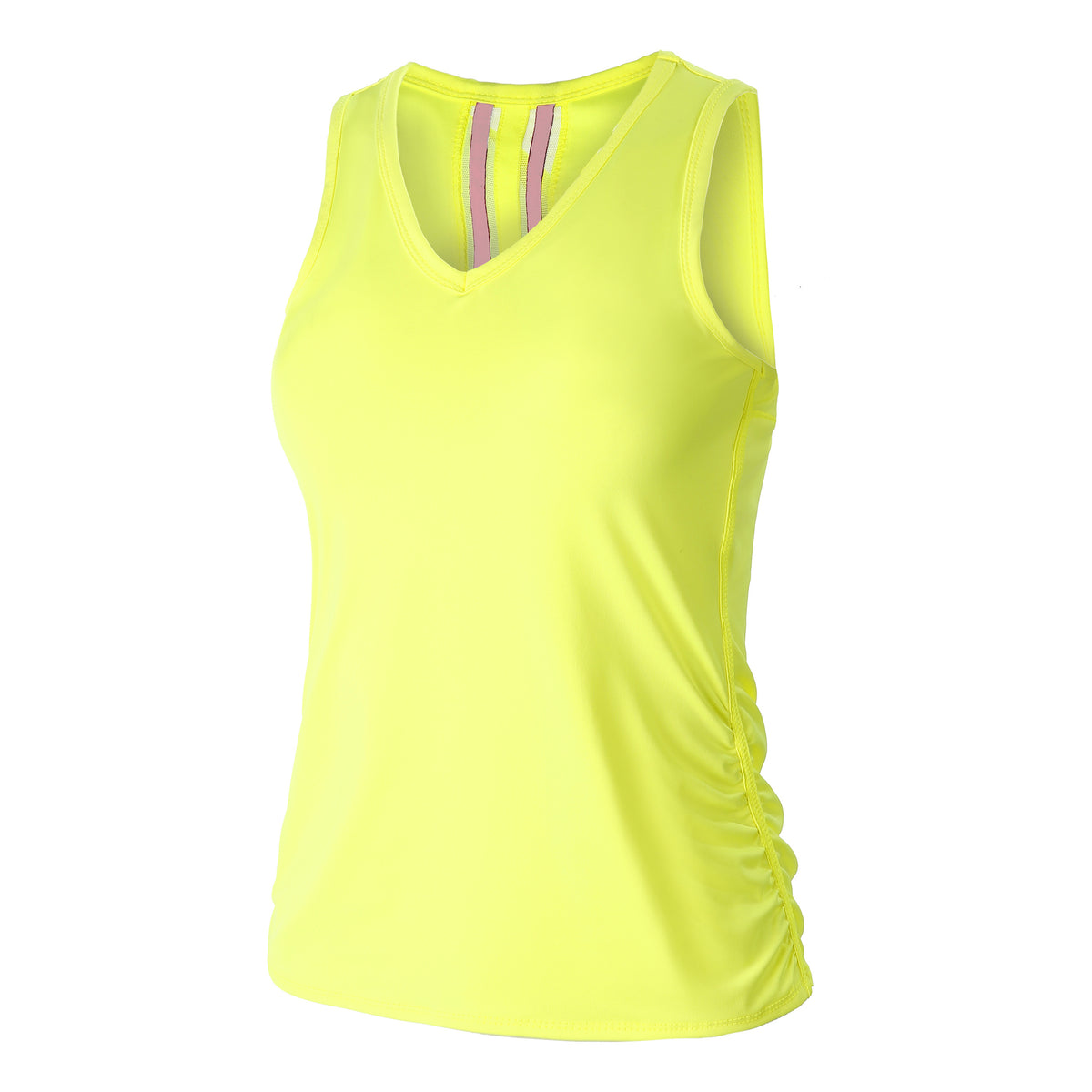 Lucky in Love V-Neck Ruche Canottiera Donna - giallo neon,