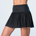 Racer Rib Pleated Gonna Donna-Nero