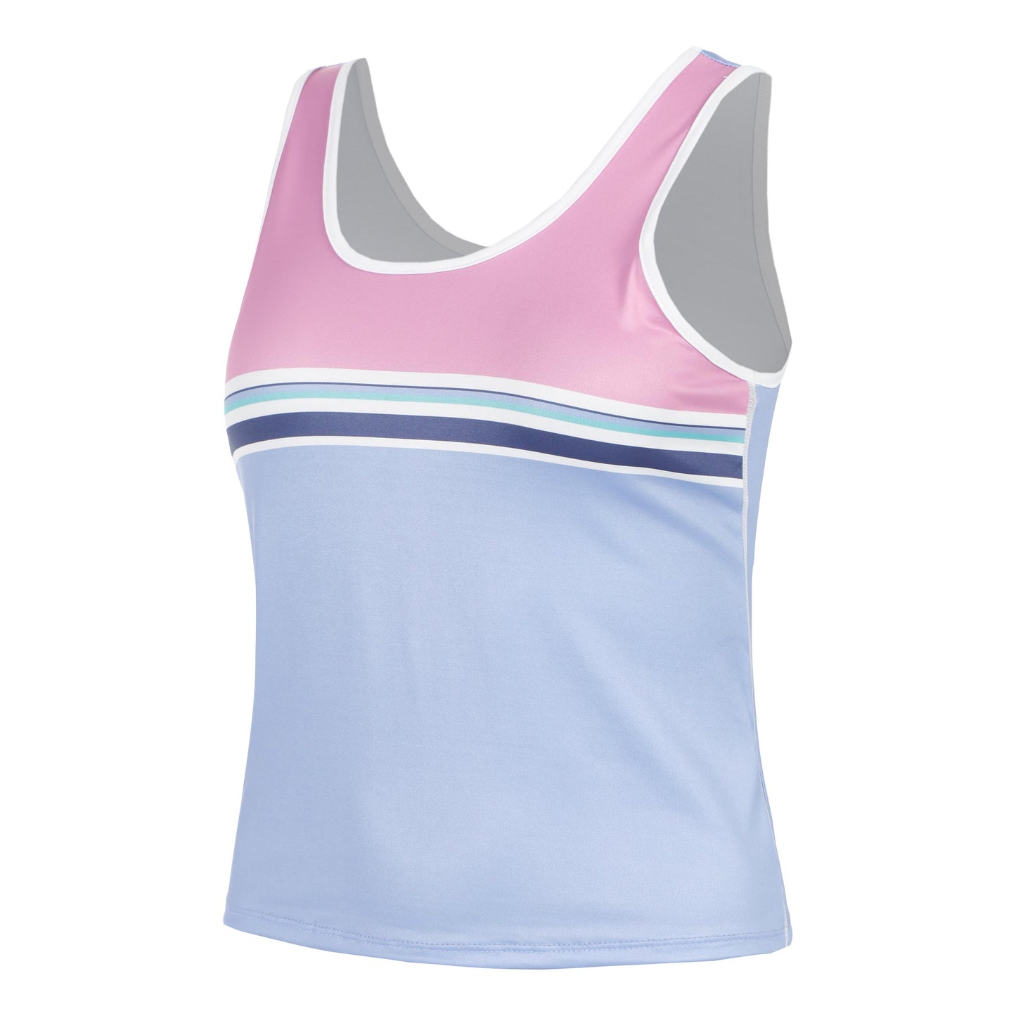 Lucky in Love Retrospective Tank Canottiera Donna-Blu Chiaro,Rosa