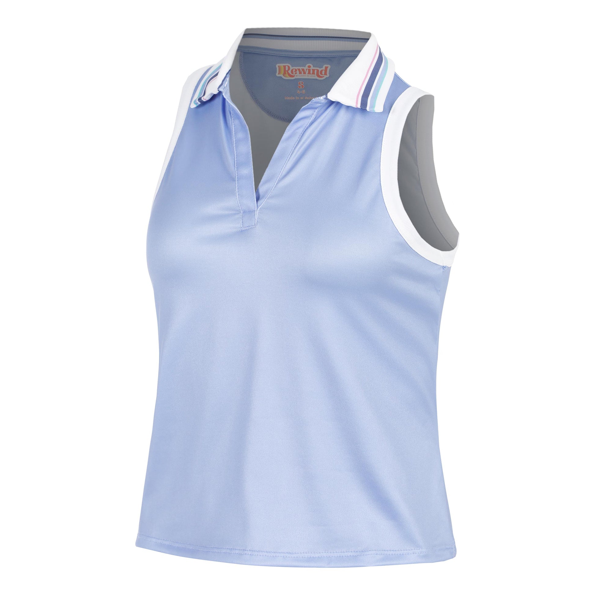 Lucky in Love Timeless Sleeveless Polo Donna-Blu Chiaro