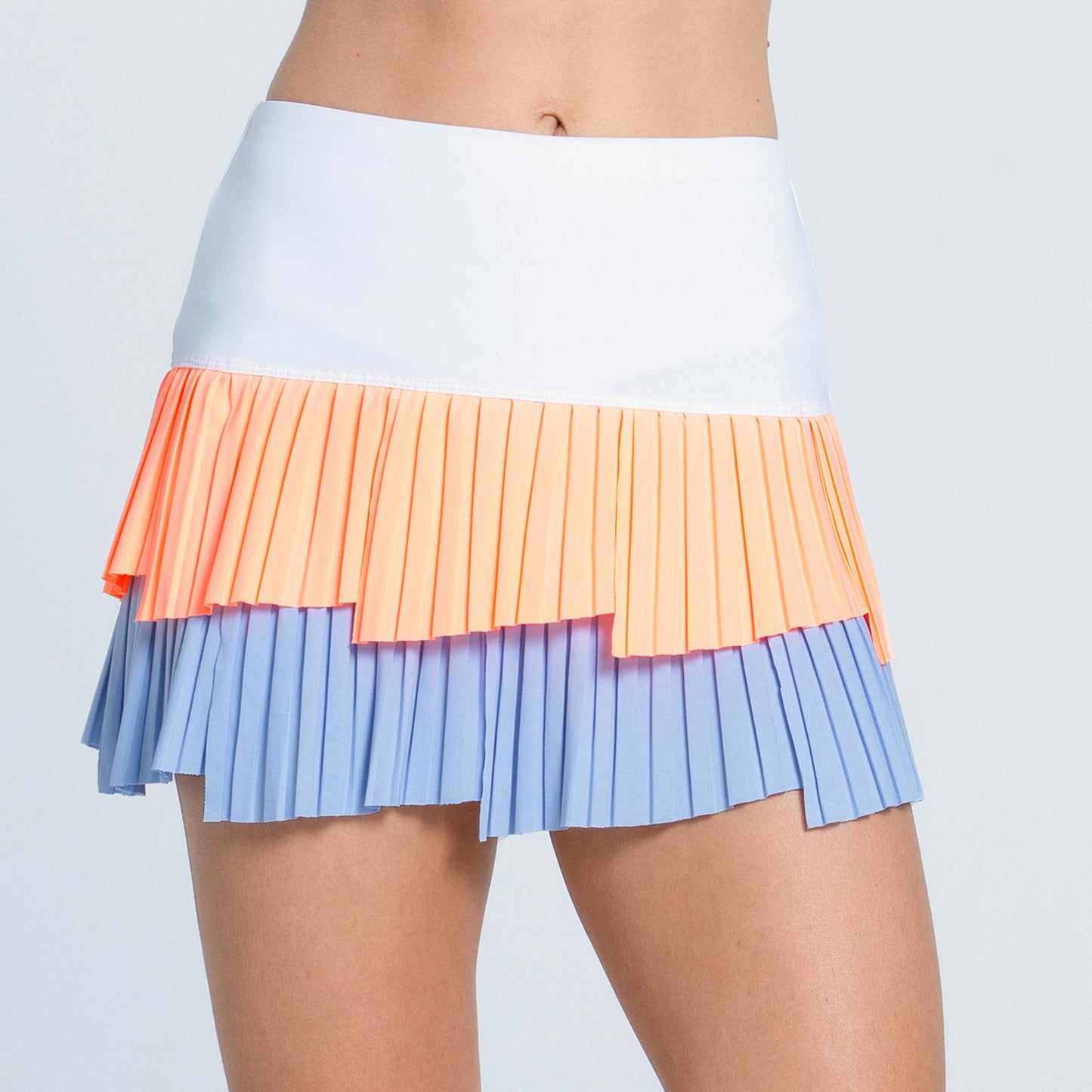Lucky in Love Fly Pleated 13in Gonna Donna-Blu Chiaro,Albicocca