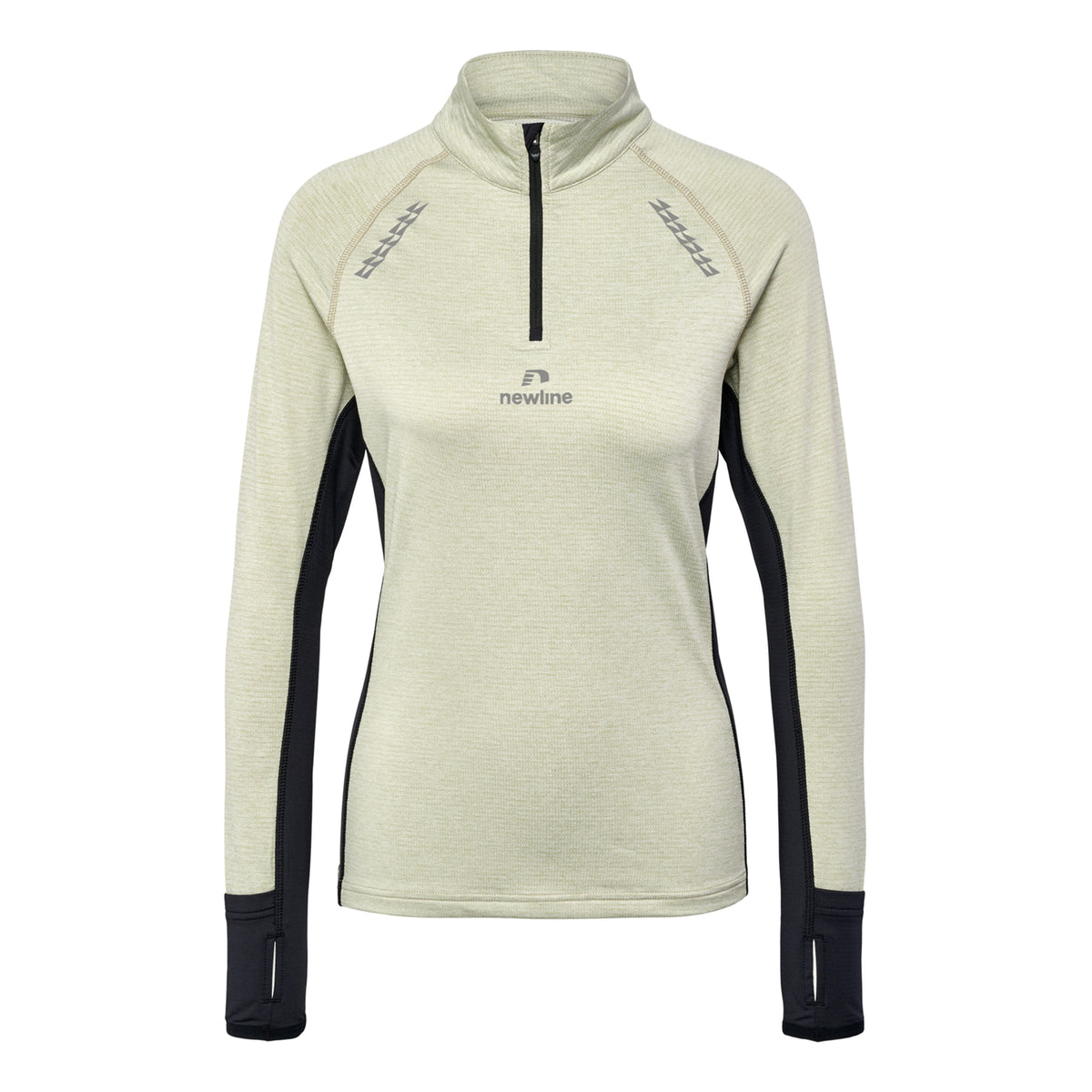Newline Mesa Half-Zip Top da corsa Donna - beige, nero