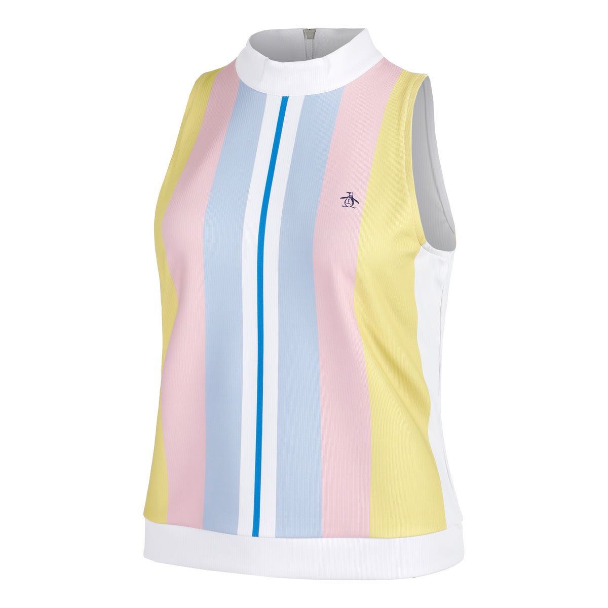 Original Penguin Striped Ribbed Canottiera Donna-Bianco