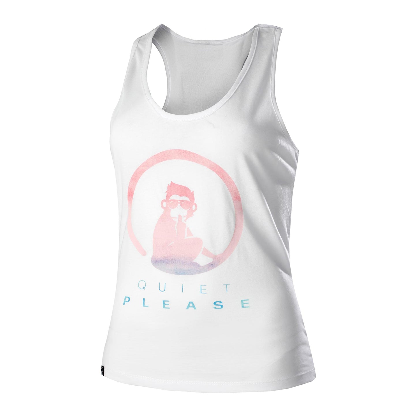 Quiet Please Tie Dye Logo Canottiera Donna - bianco, multicolore