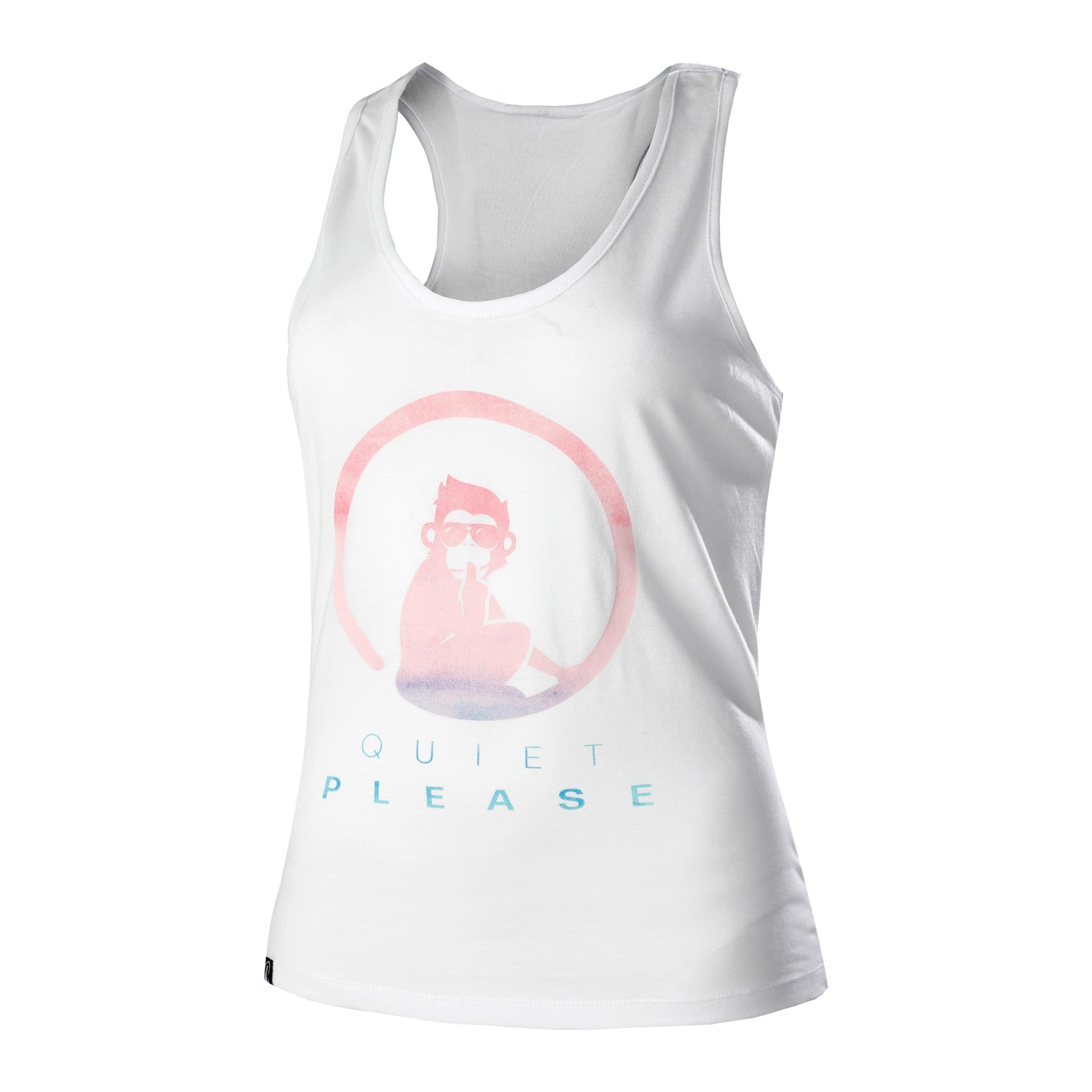 Quiet Please Tie Dye Logo Canottiera Donna - bianco, multicolore