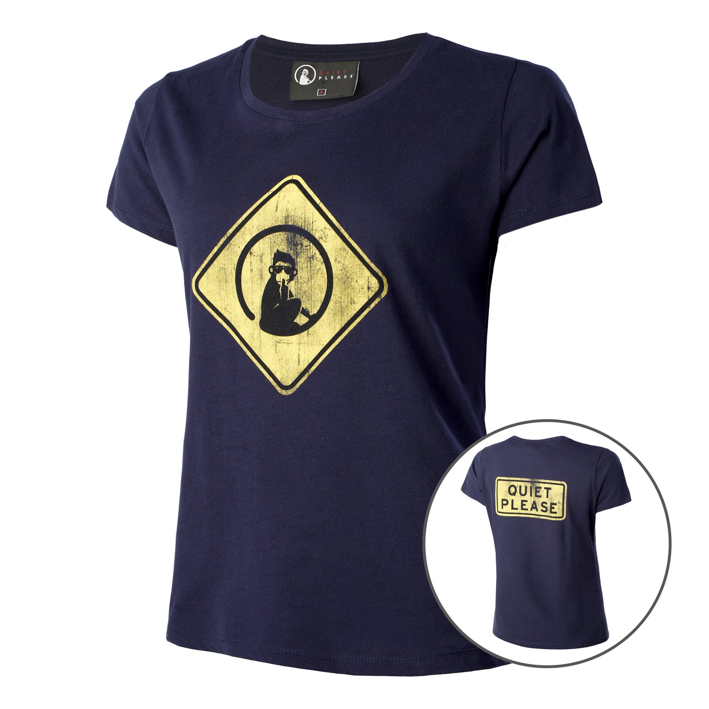 Quiet Please Australia Road Sign Maglietta Donna - blu scuro, giallo