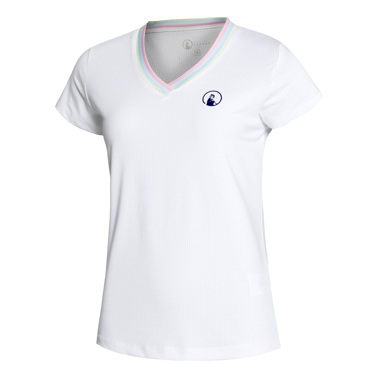 Quiet Please V-Neck Maglietta Donna - bianco, multicolore