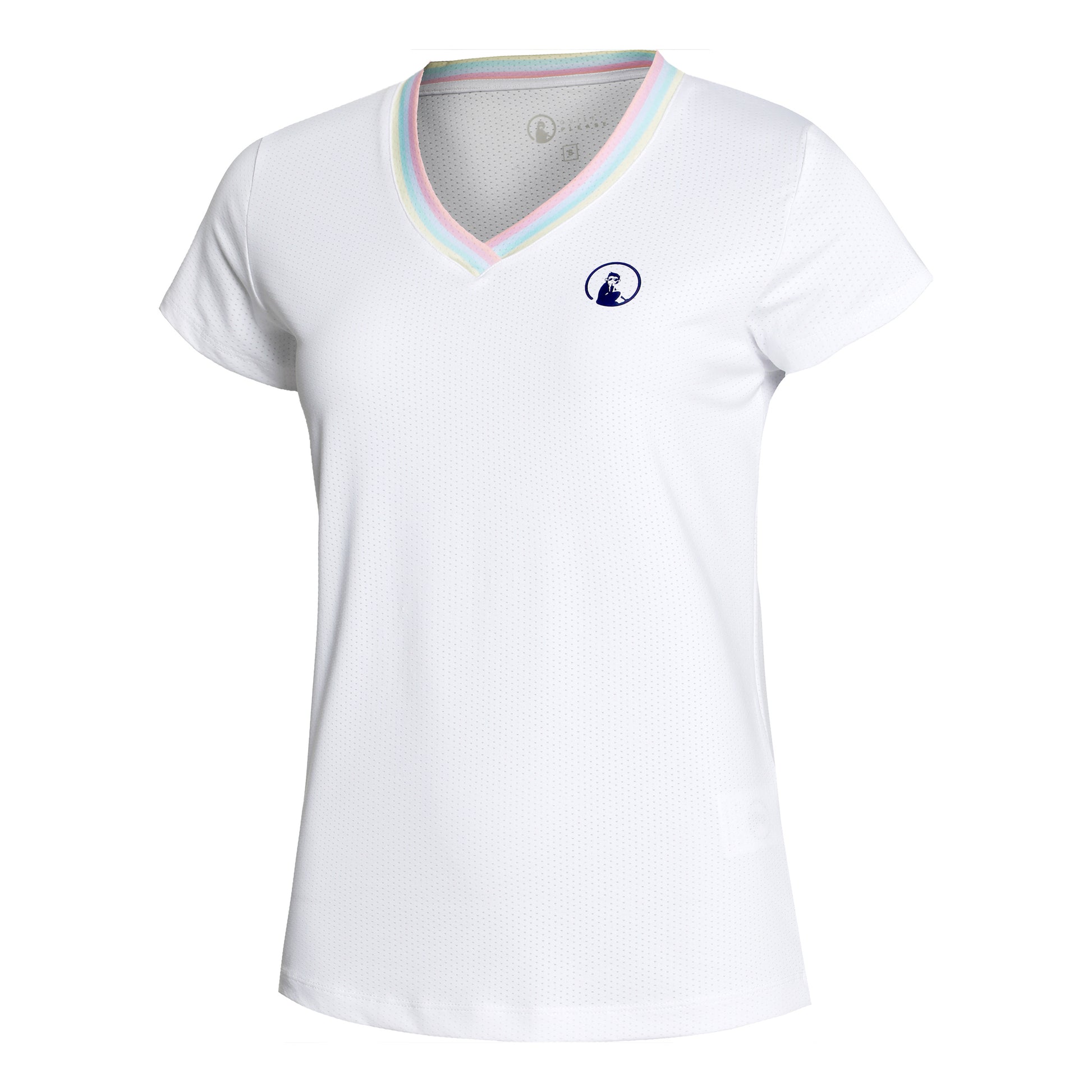 Quiet Please V-Neck Maglietta Donna - bianco, multicolore