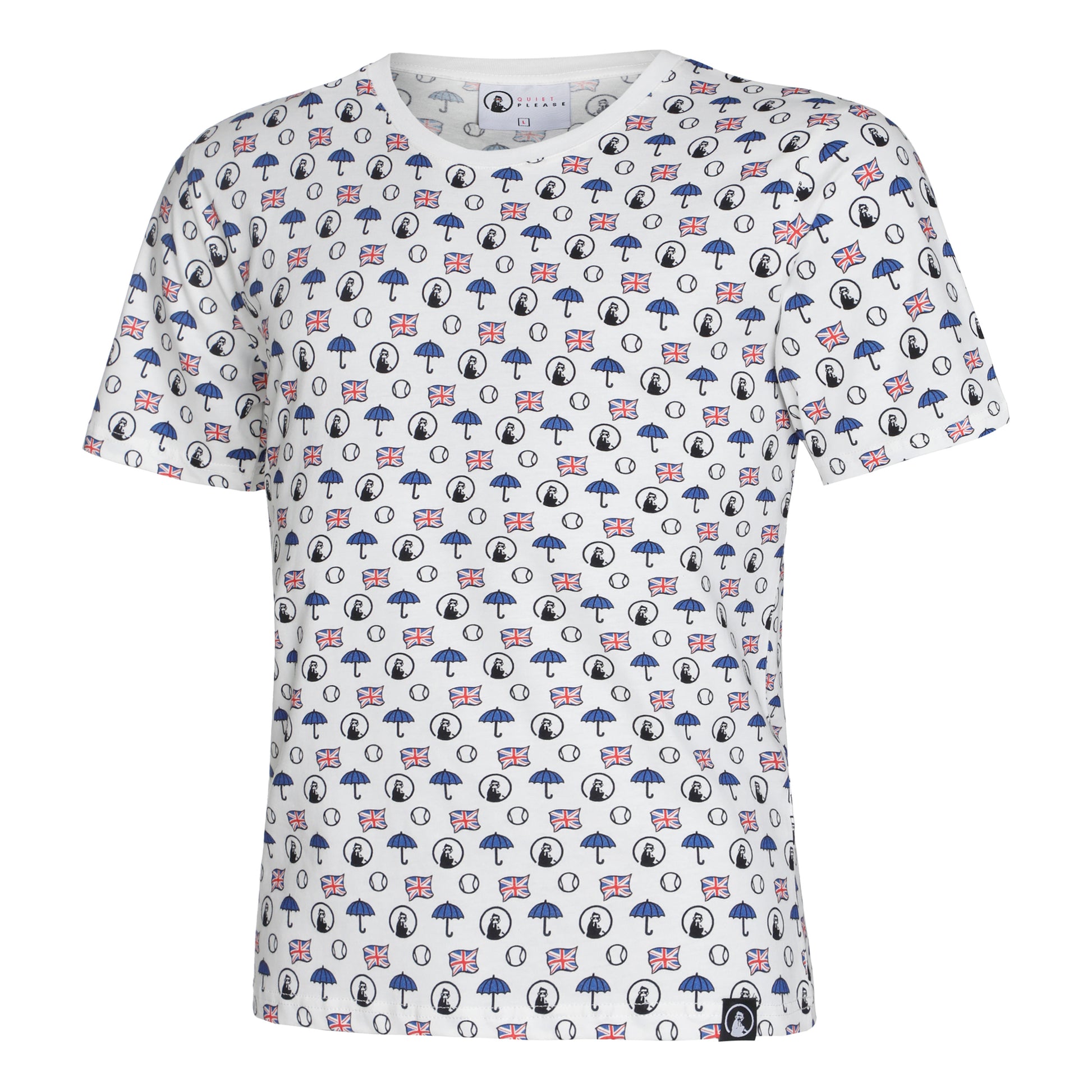 Quiet Please London Statement Maglietta Uomini-Bianco,Multicolore