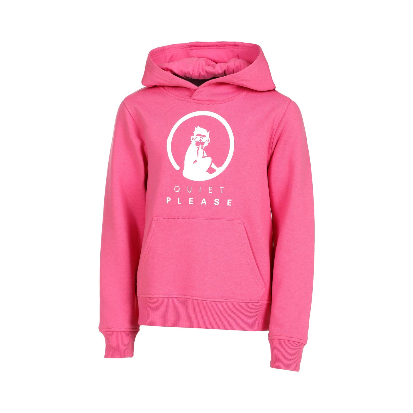 Quiet Please Baseline Logo Felpa Con Cappuccio Ragazze-Rosa