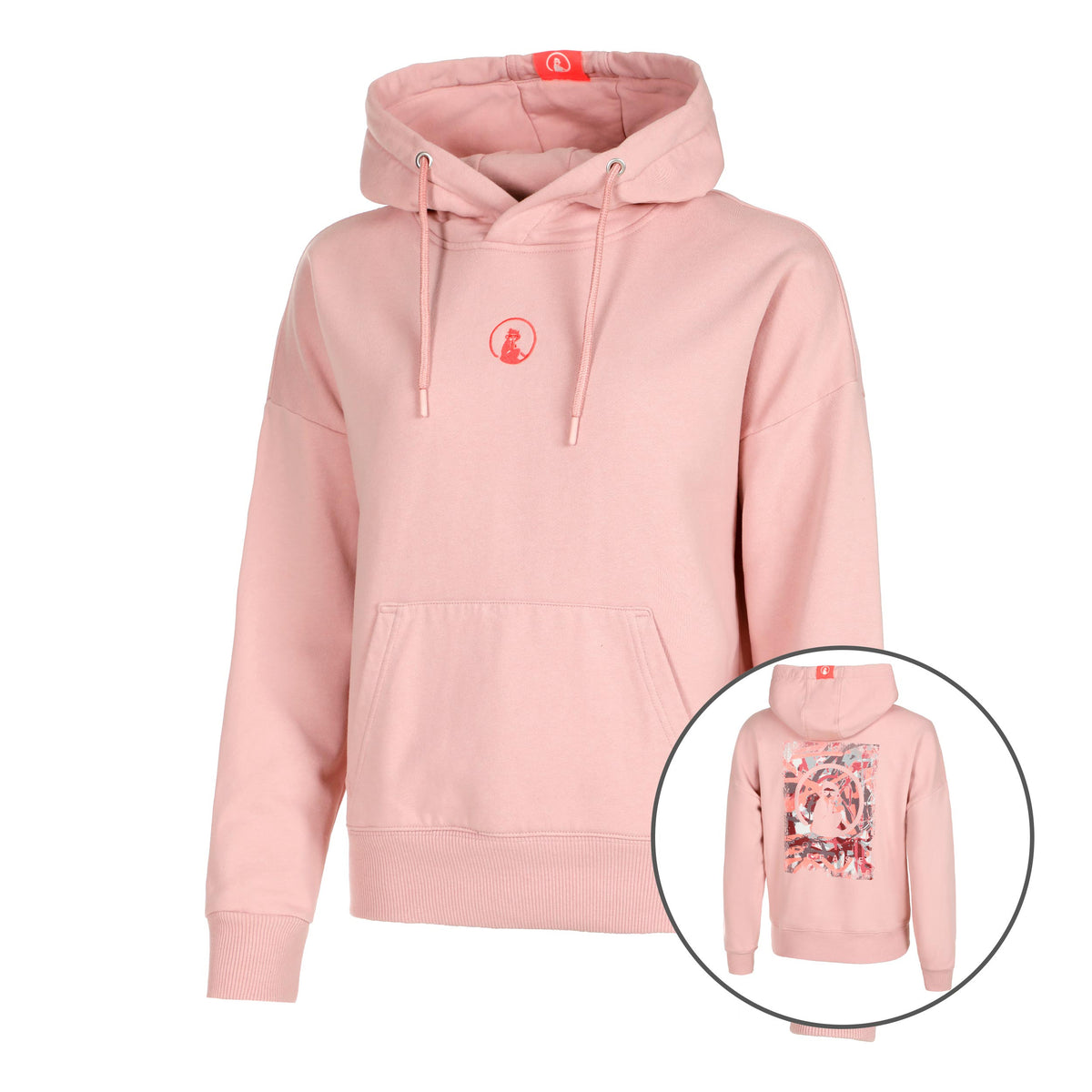 Quiet Please Sketchy Felpa con cappuccio Donna - rosa antico, rosso