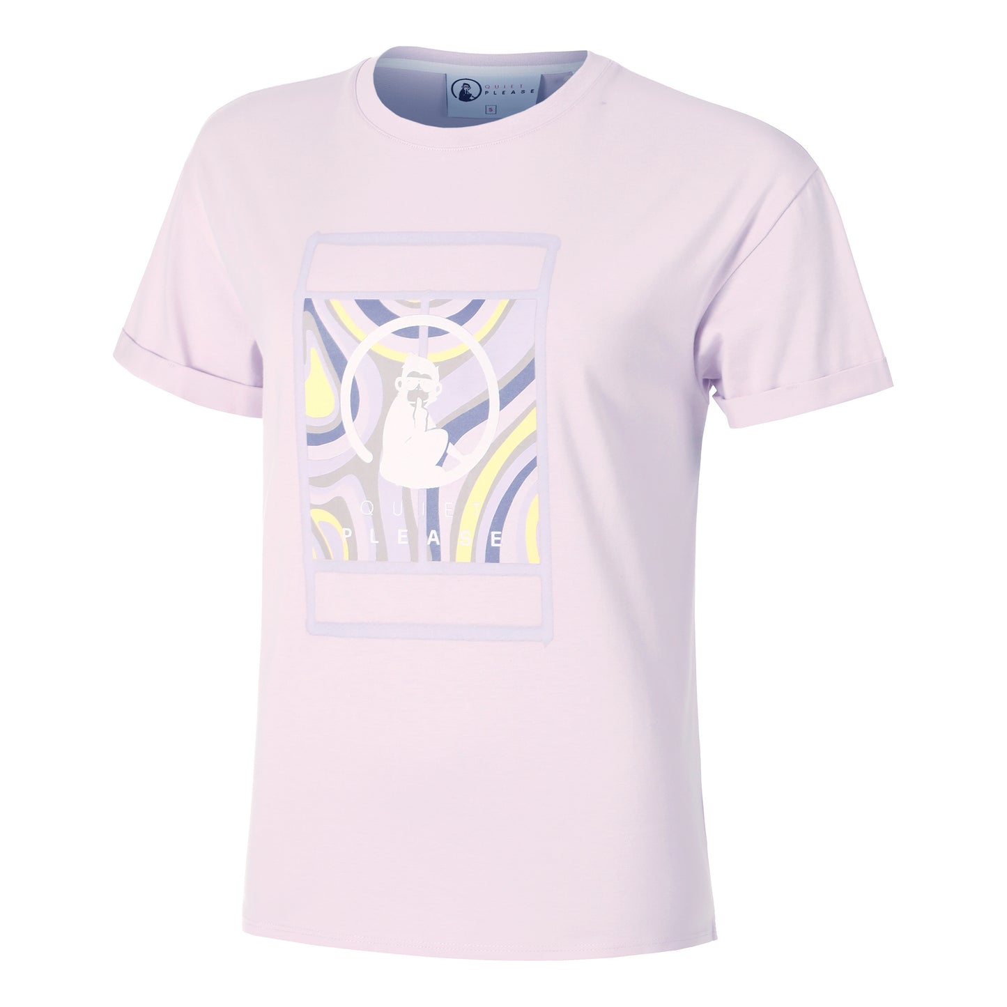 Quiet Please Mind Swirl Court Maglietta Donna-Lilla,Multicolore