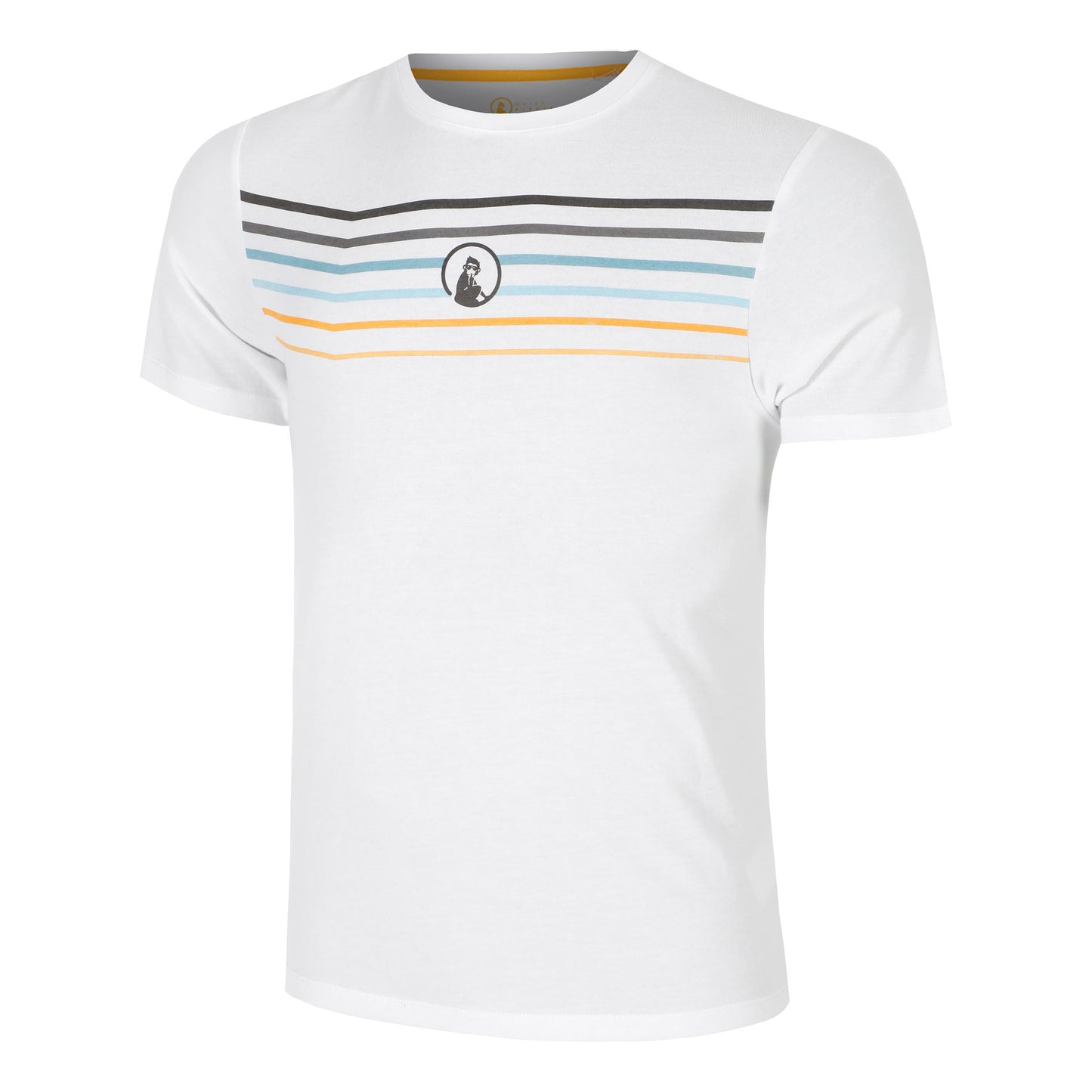 Quiet Please Endlessly Trainings Stripe Maglietta Uomini-Bianco,Multicolore