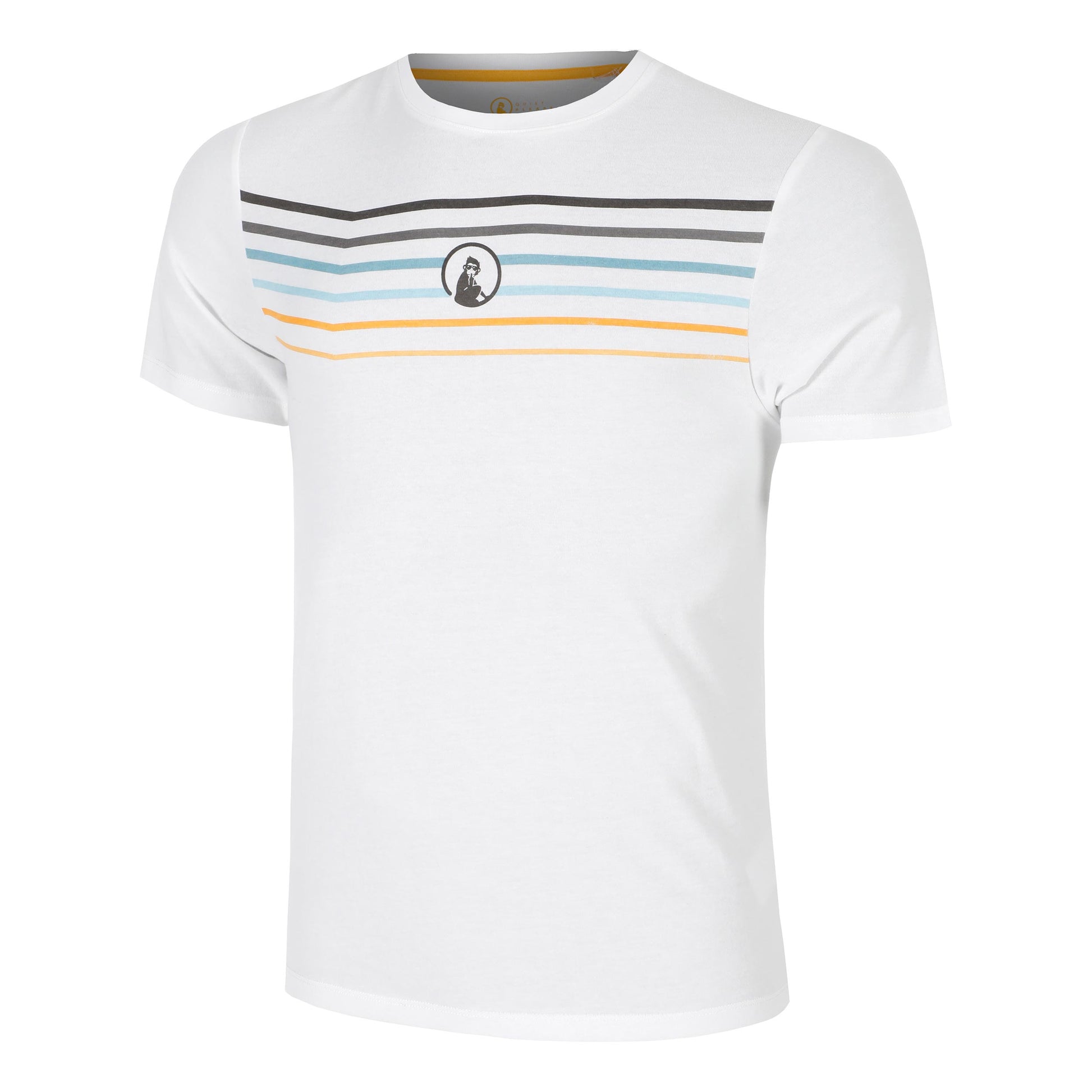Quiet Please Endlessly Trainings Stripe Maglietta Uomini-Bianco,Multicolore