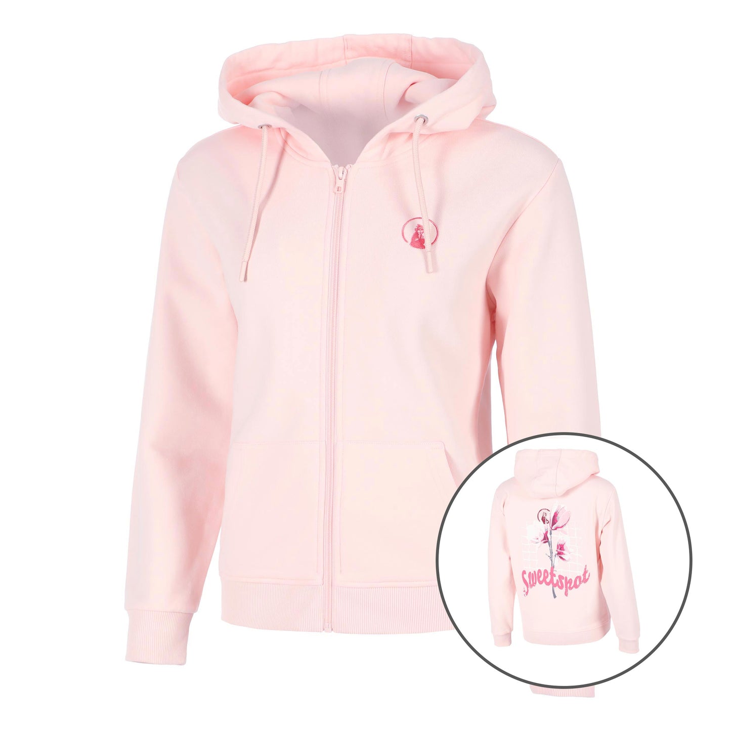 Quiet Please Endlessly Flower Zip Felpa Donna-Rosa,Multicolore