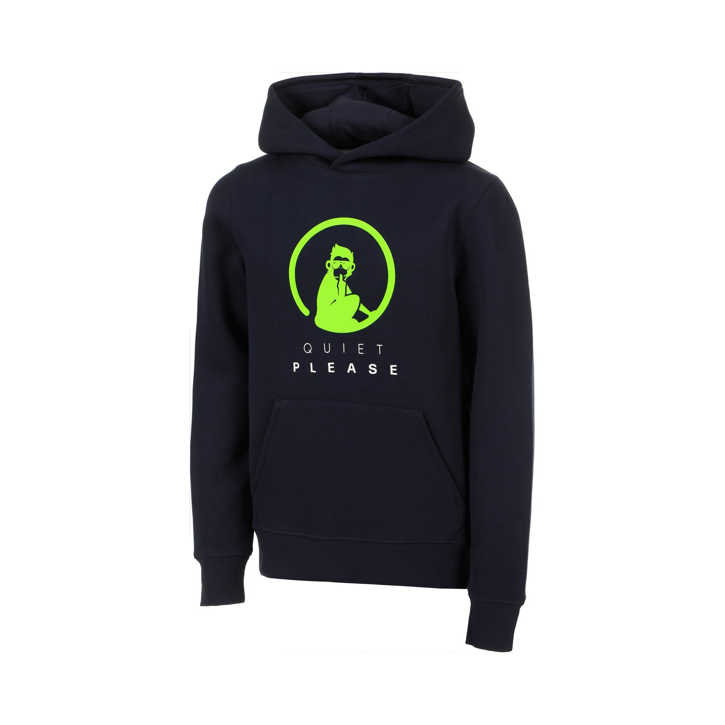 Quiet Please Wild Advantage Logo Felpa Con Cappuccio Ragazzi-Blu Scuro,Verde Neon