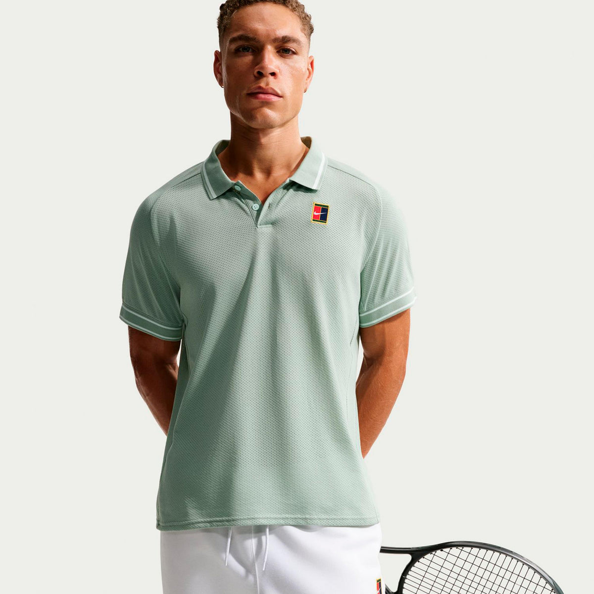 Nike Court Heritage Polo Uomini - grigio-verde