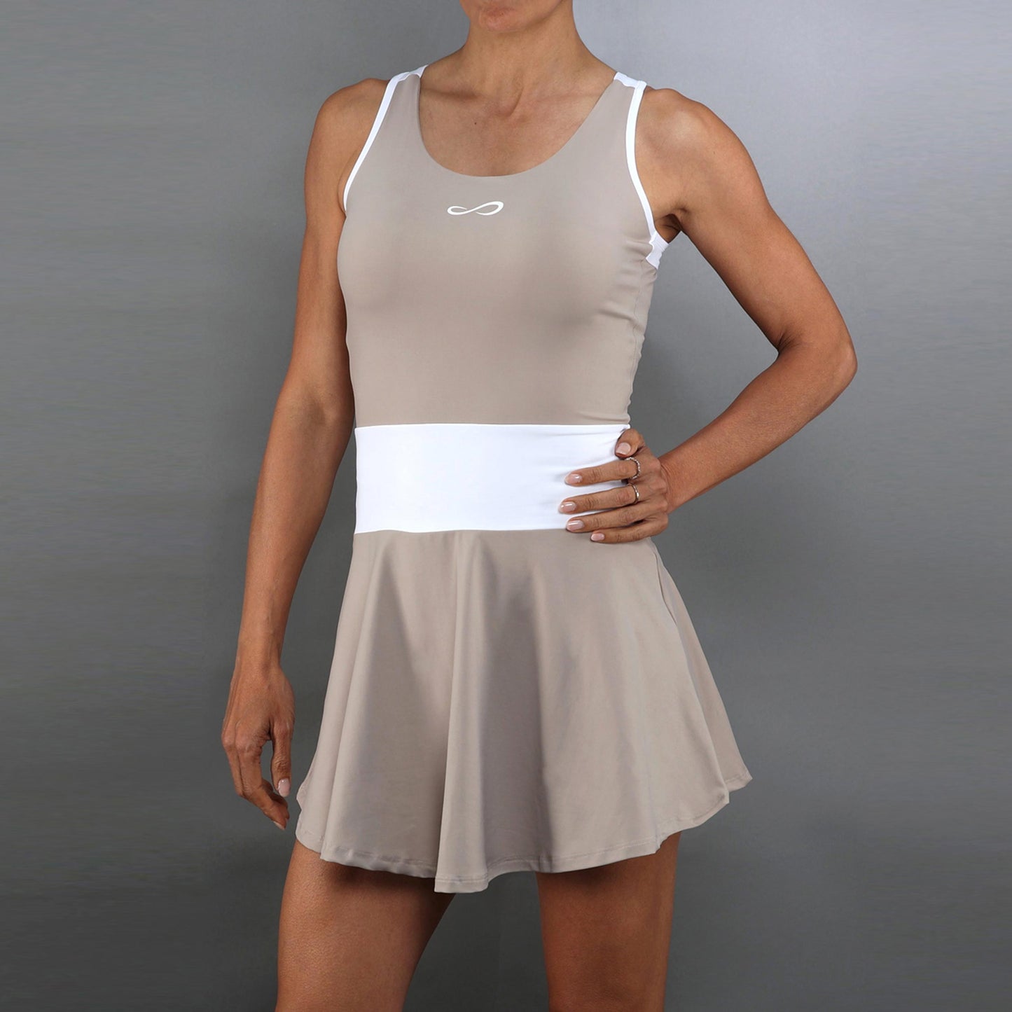 Endless Orbit Abito Donna-beige, bianco