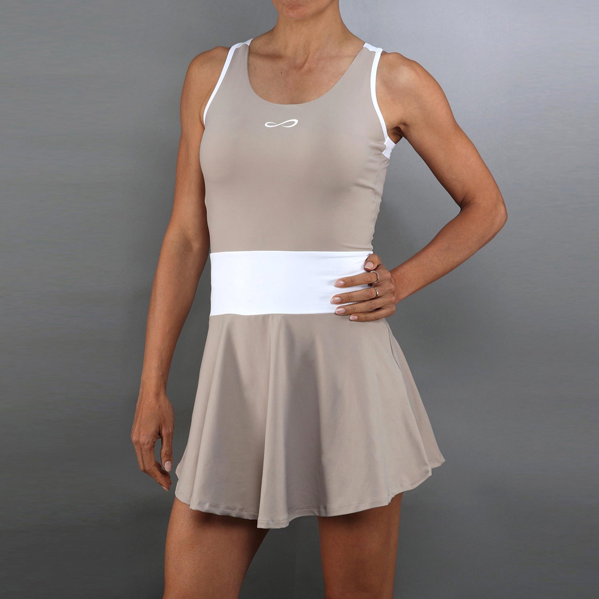 Endless Orbit Abito Donna-beige, bianco