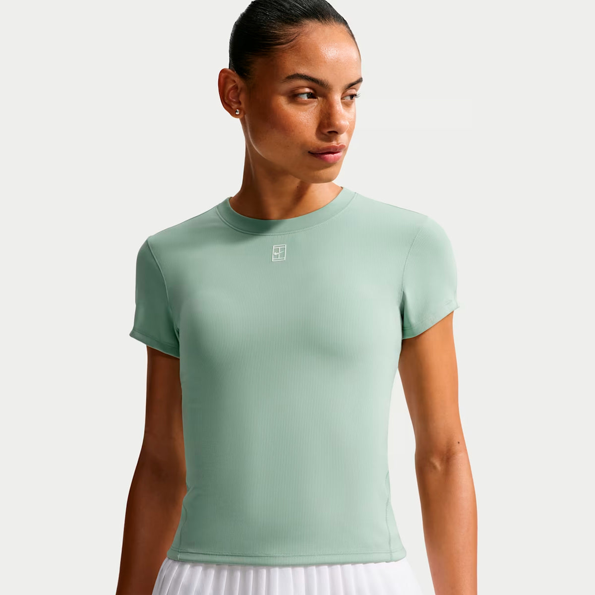 Nike Court Dri-FIT Advantage Maglietta Donna - grigio-verde, bianco