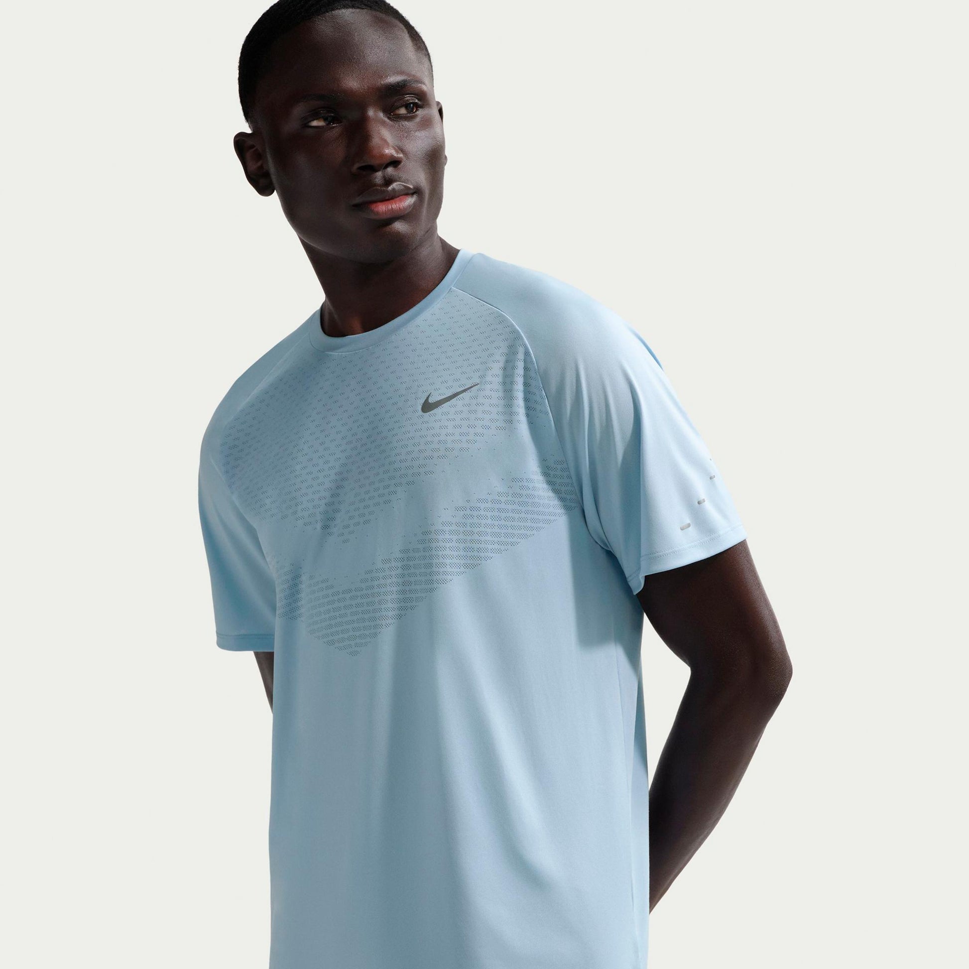 Nike Stride Camicia da corsa Uomini - blu chiaro, argento