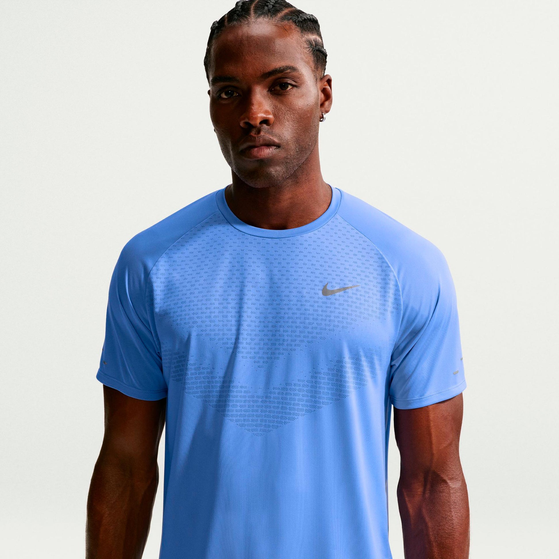 Nike Stride Camicia da corsa Uomini - blu, argento