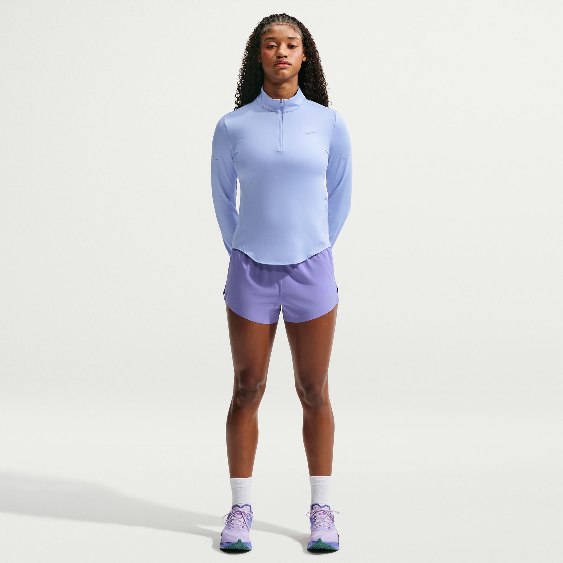 Nike Swift Half-Zip  Camicia da corsa Donna - blu chiaro, argento