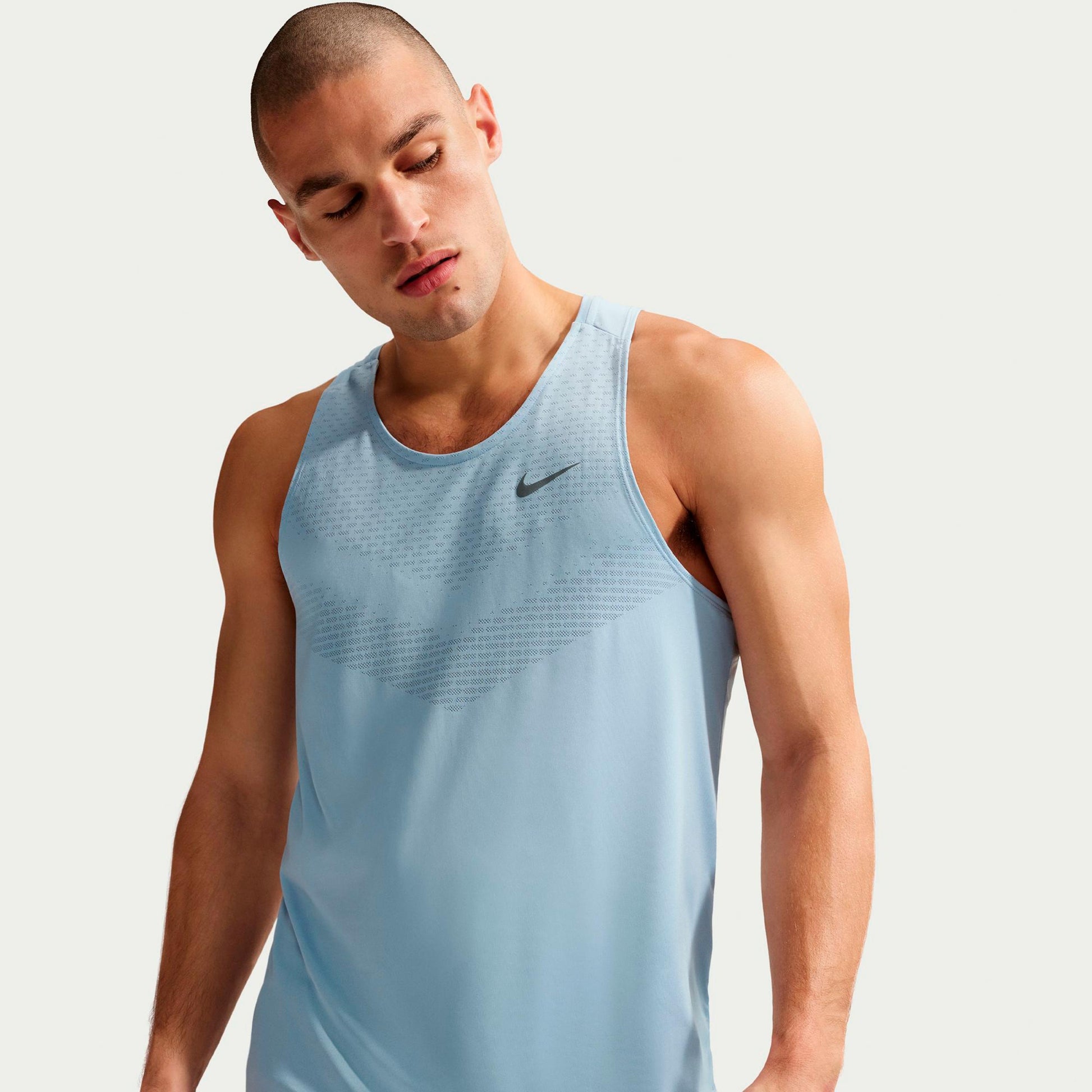 Nike Stride Camicia da corsa Uomini - blu chiaro, argento