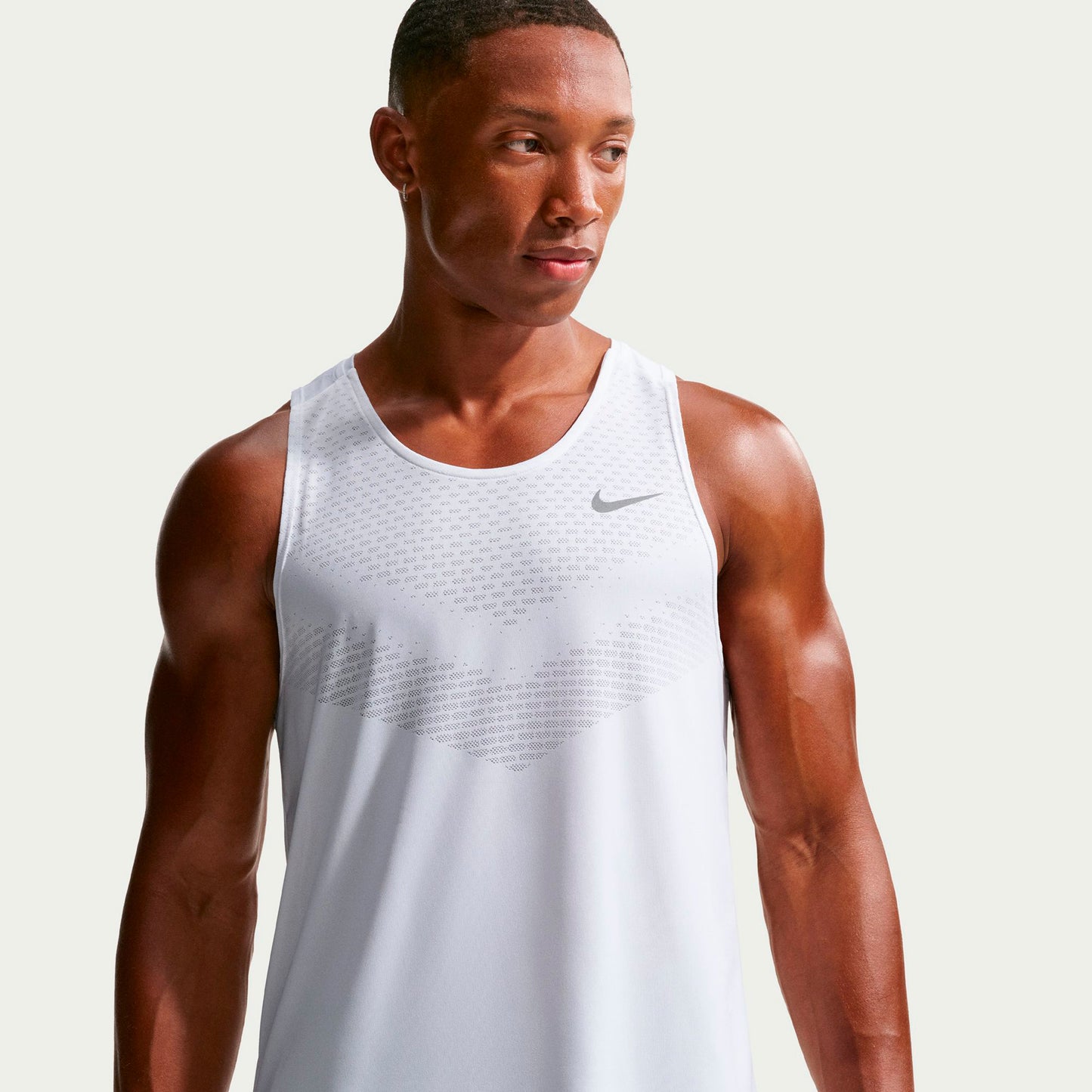 Nike Stride Camicia da corsa Uomini - bianco, argento