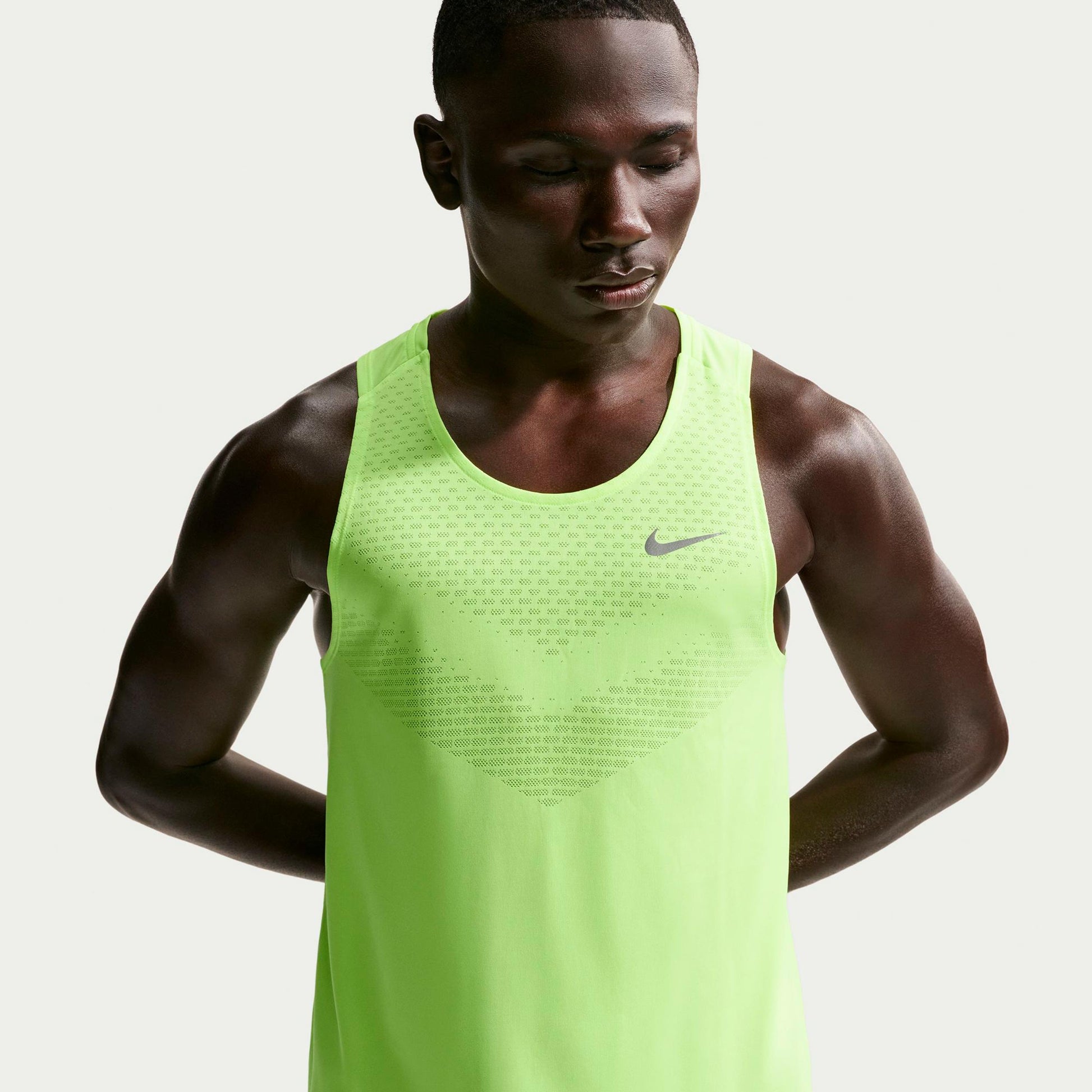Nike Stride Camicia da corsa Uomini - giallo neon, argento