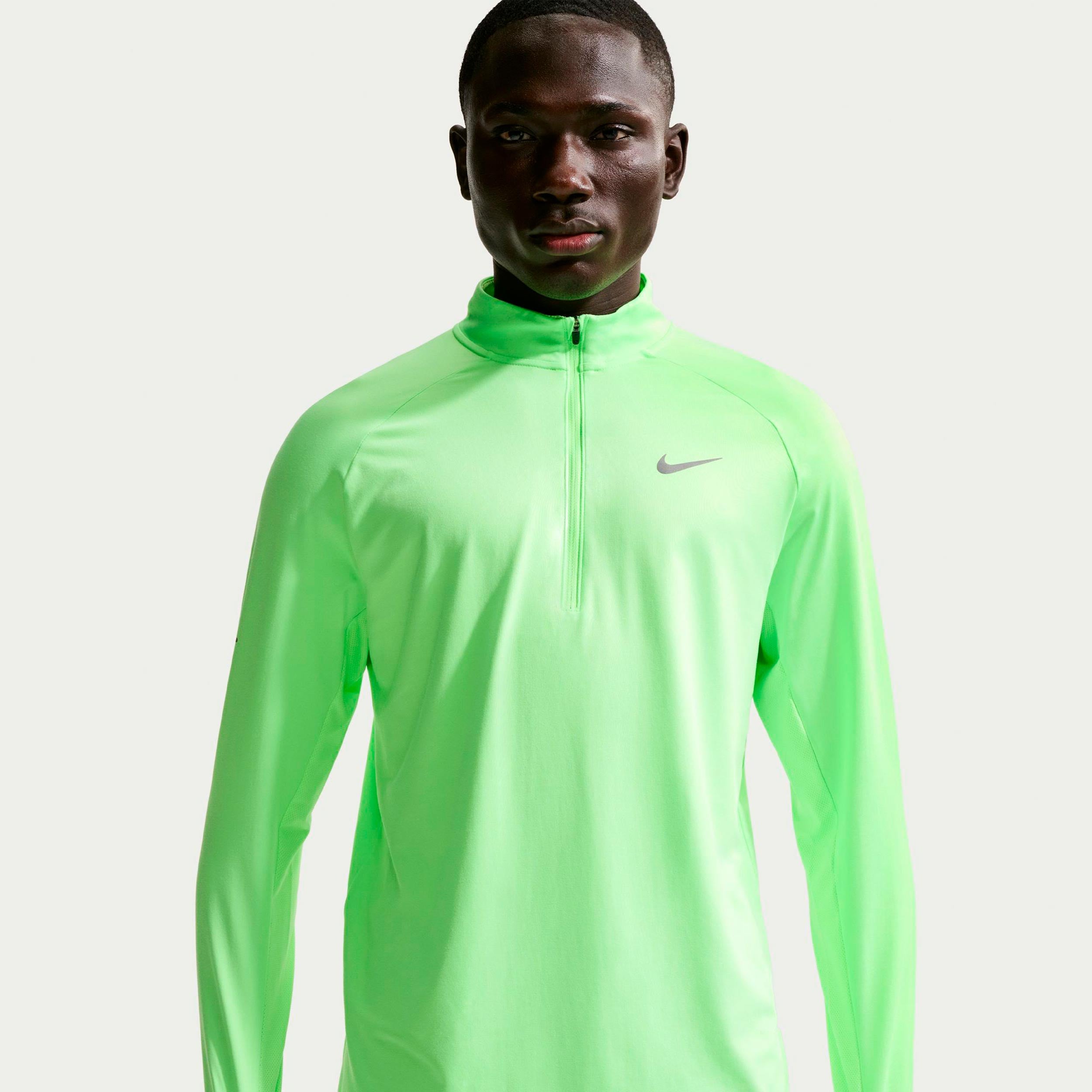 Nike Stride Camicia da corsa Uomini - verde chiaro, argento