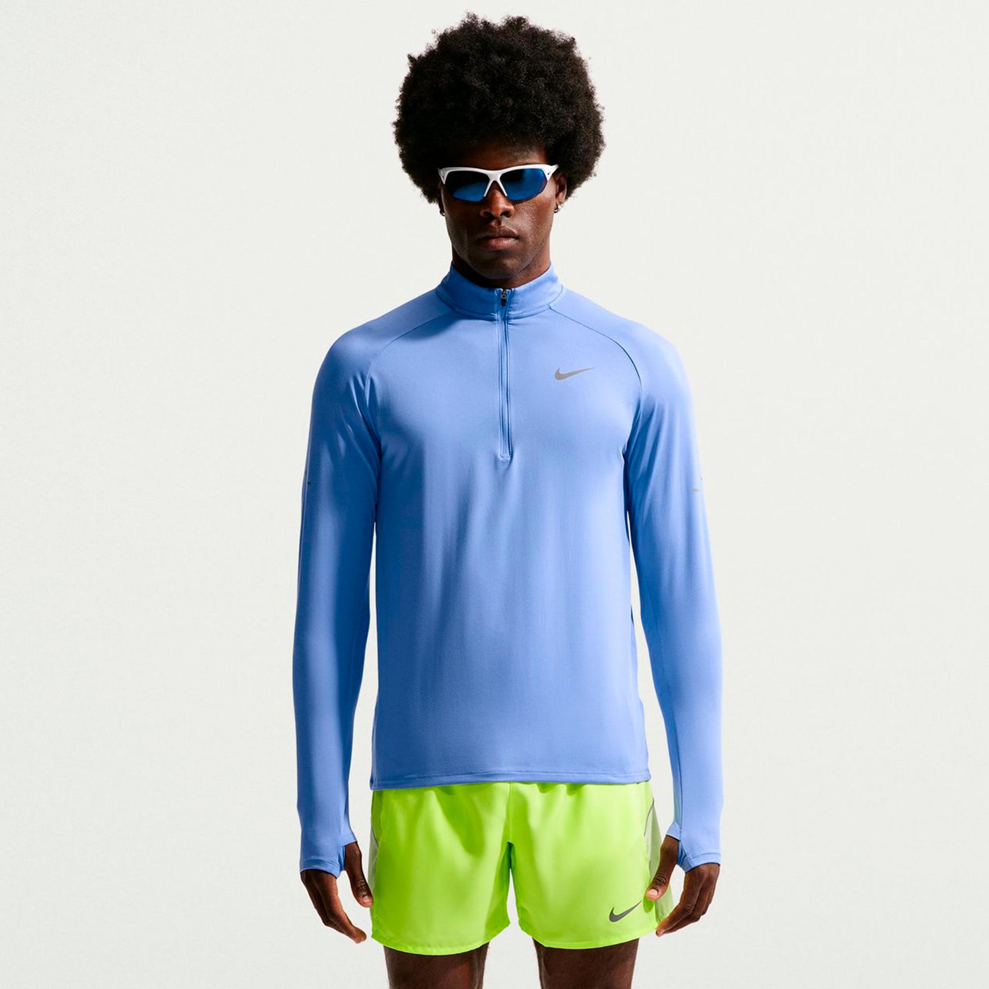 Nike Stride Camicia da corsa Uomini - blu chiaro, argento