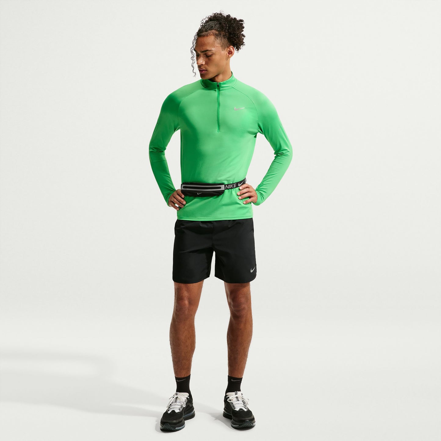 Nike Stride Half-Zip  Camicia da corsa Uomini - verde, argento