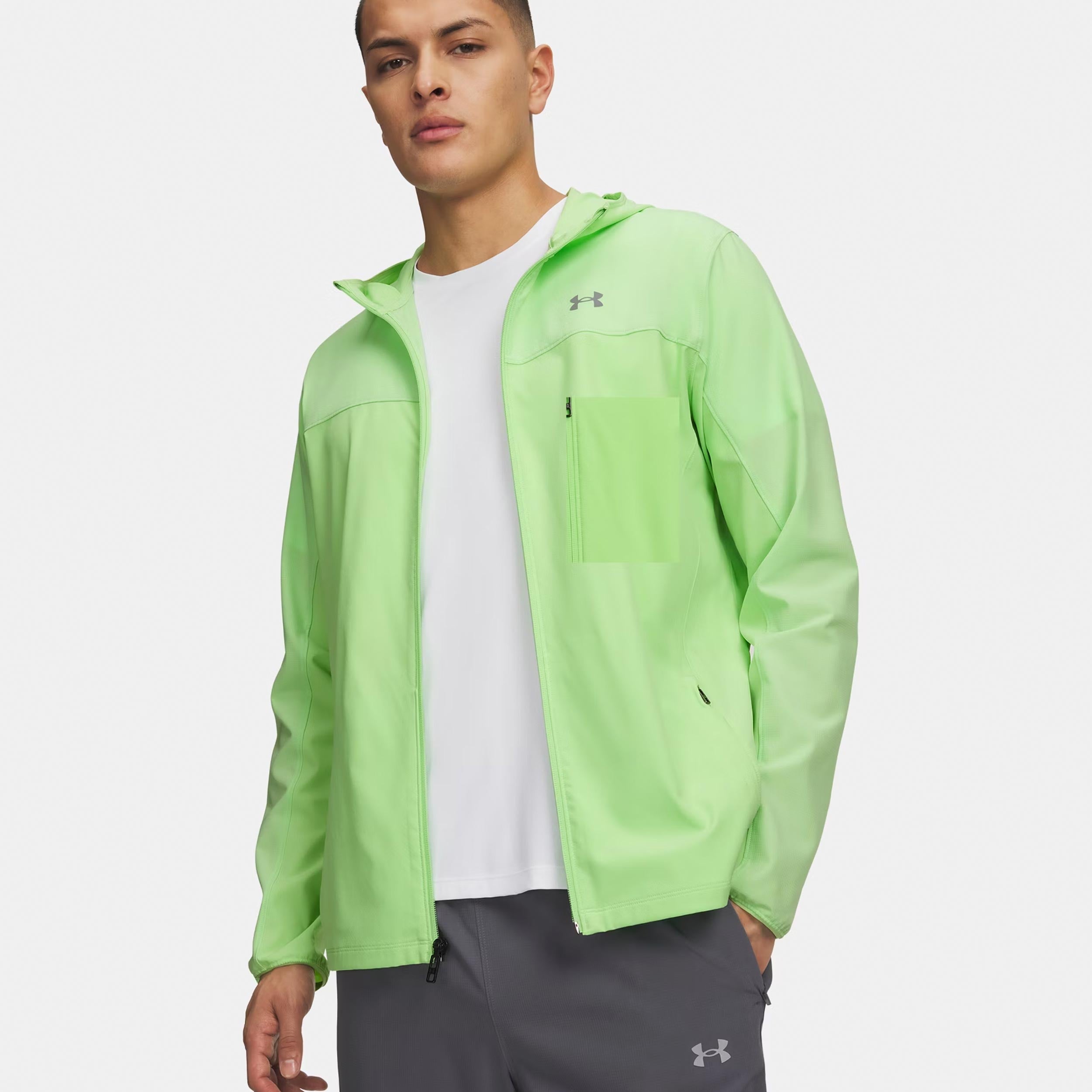 Under Armour Velociti Pro Storm Giacca da corsa Uomini - verde neon, argento