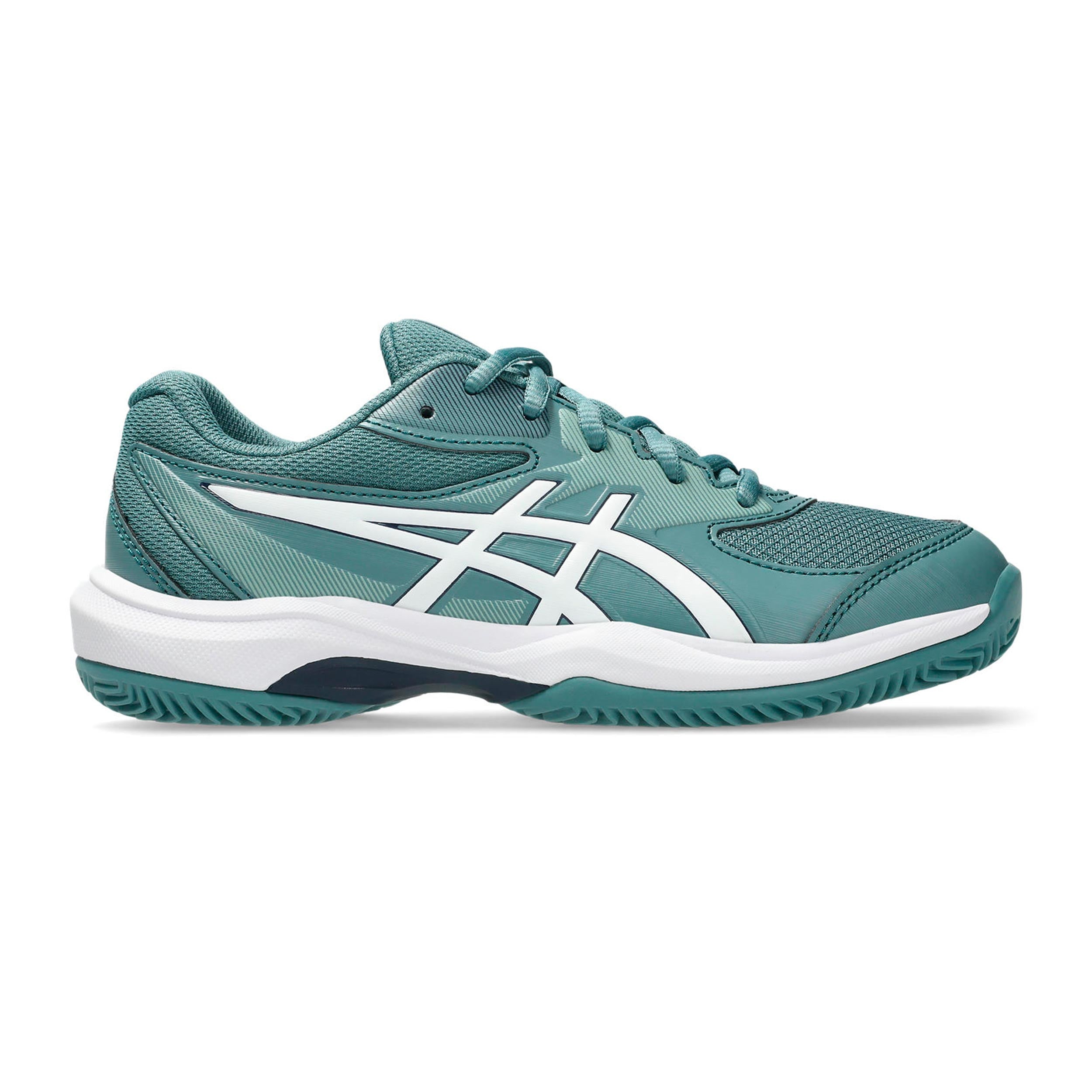 ASICS Gel-Game Gs/OC Scarpa per terra rossa Bambini - color petrolio, bianco