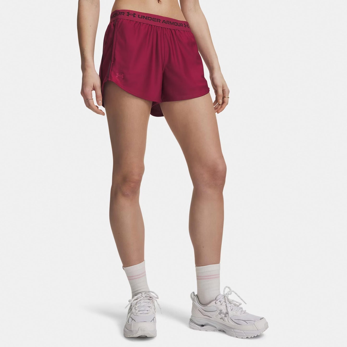 Under Armour Tech Play Up Pantaloncini Donna - rosso, rosso scuro