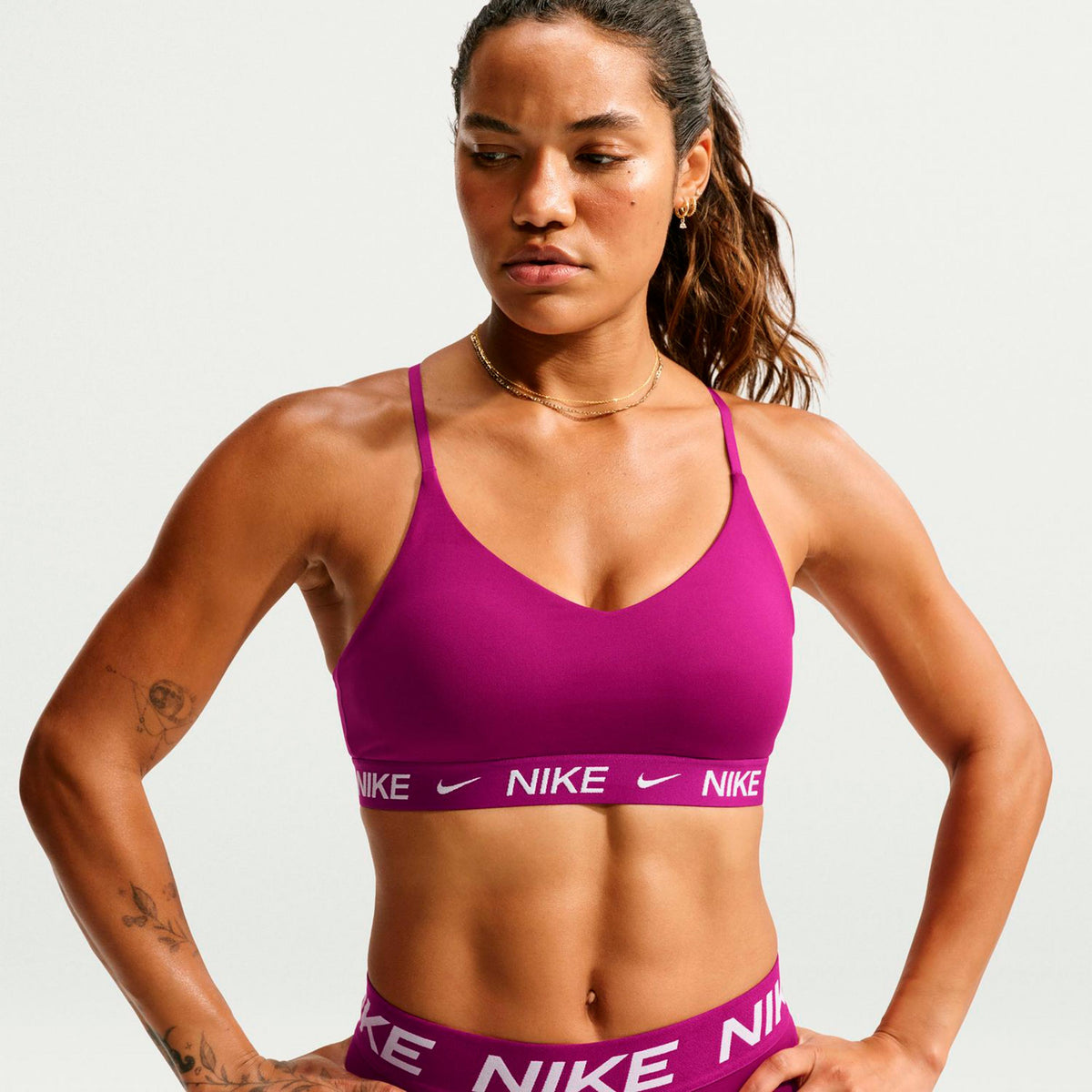 Nike Dri-Fit INDY Light Support Reggiseni sportivi Donna - bacca, bianco