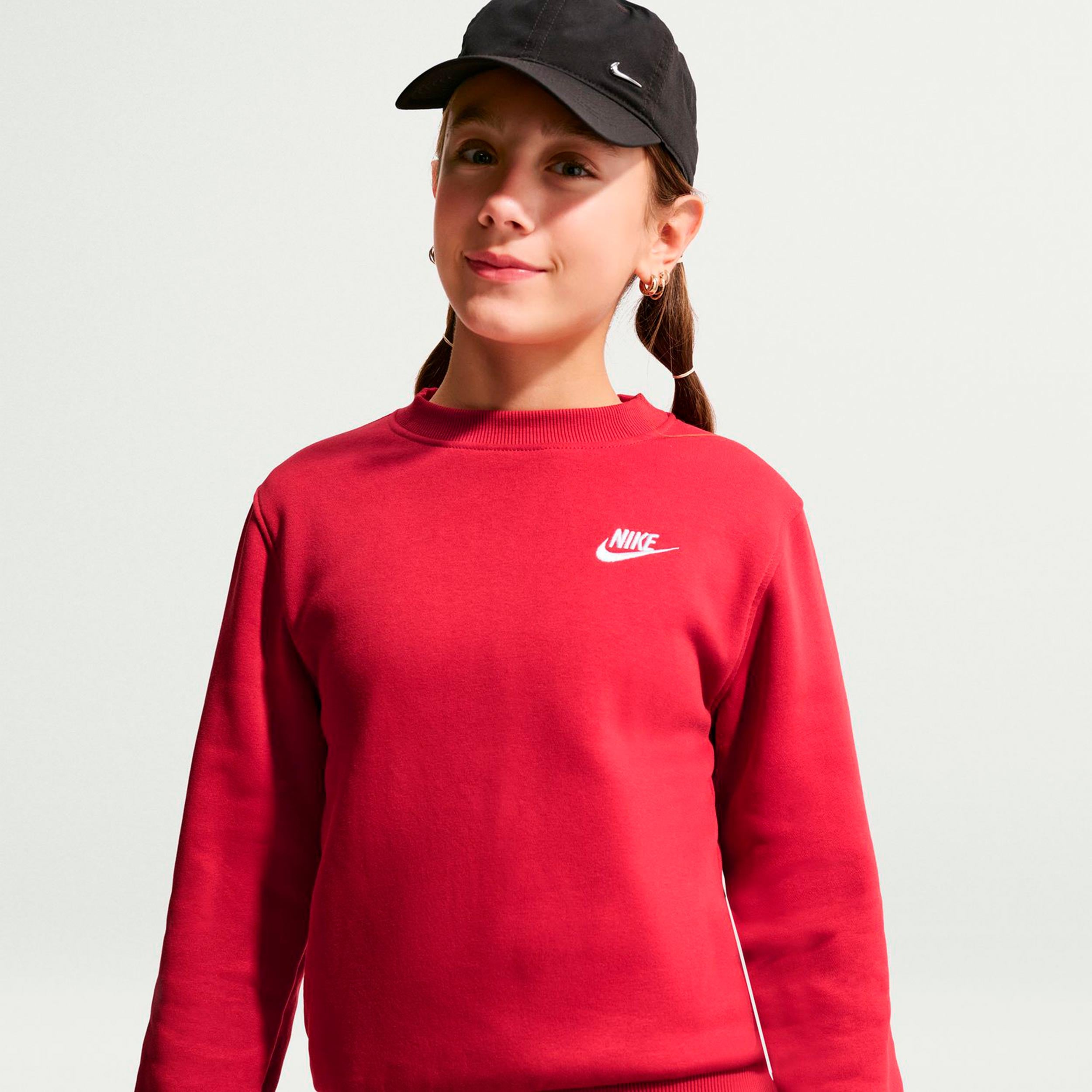 Nike Club Fleece Felpa Bambini - rosso