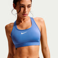 Swoosh Medium Reggiseni sportivi Donna-blu, bianco