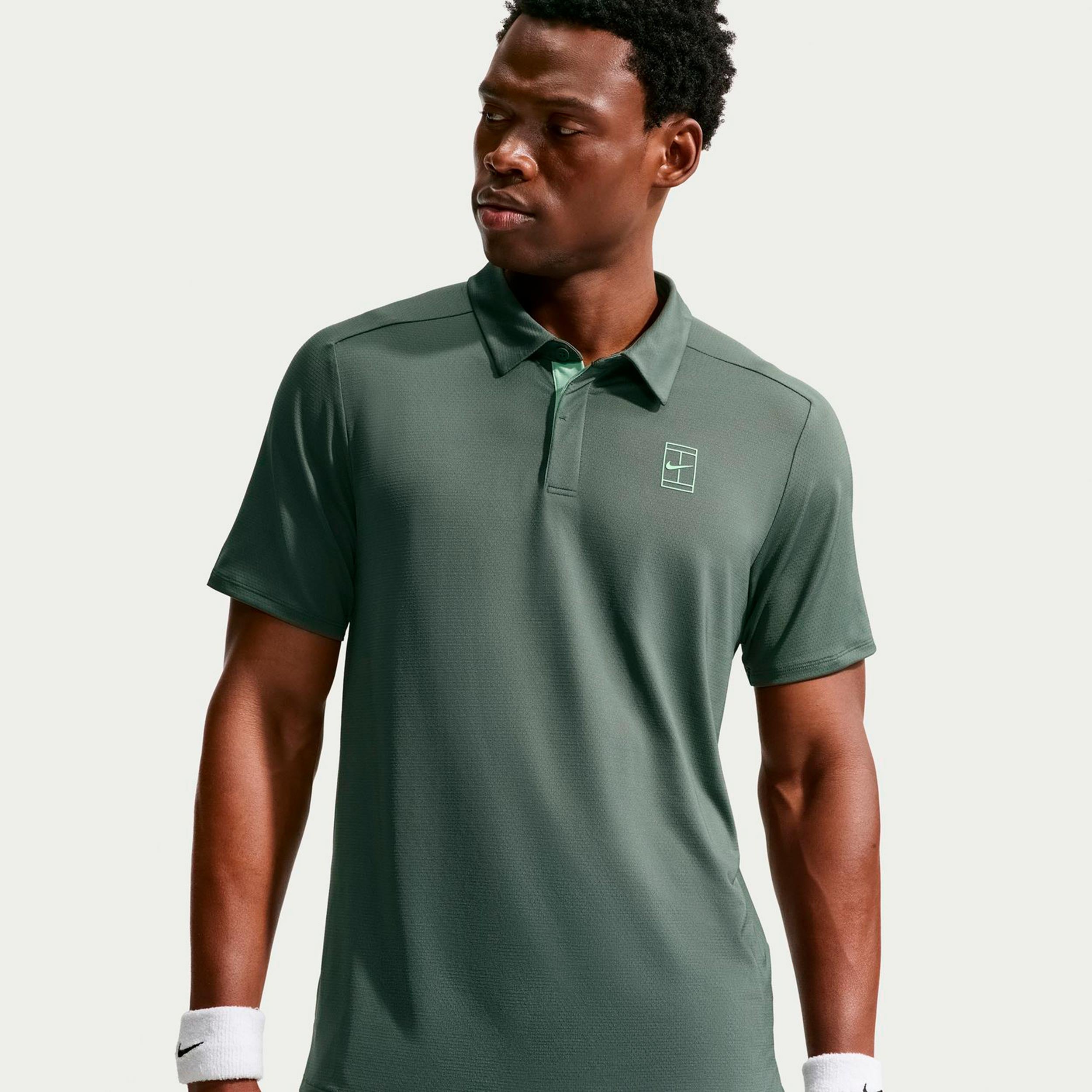 Nike Jannik Sinner Court Dri-FIT Advantage Polo Uomini - grigio-verde