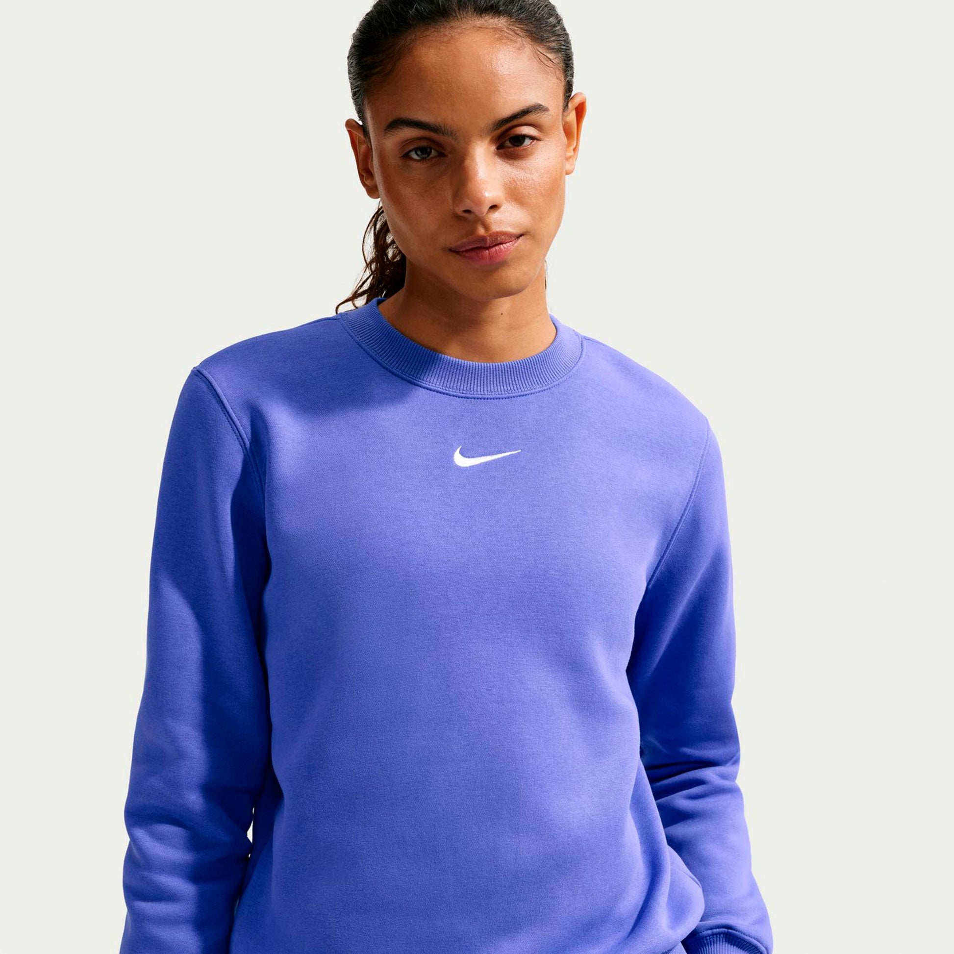 Nike Phoenix Fleece Crew Felpa Donna-blu