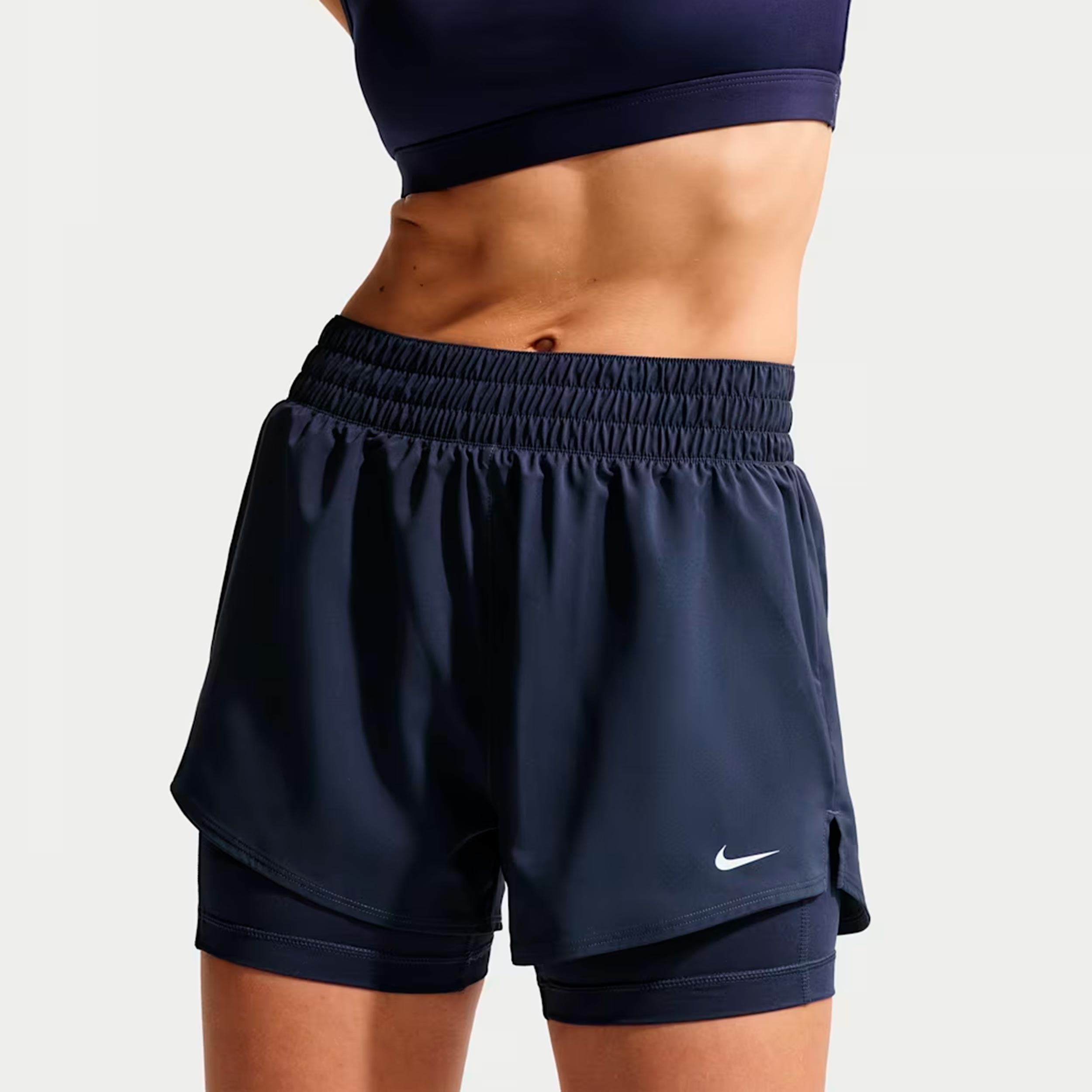 Nike Dri-Fit One High Rise 2in1 3in Pantaloncini Donna - blu scuro
