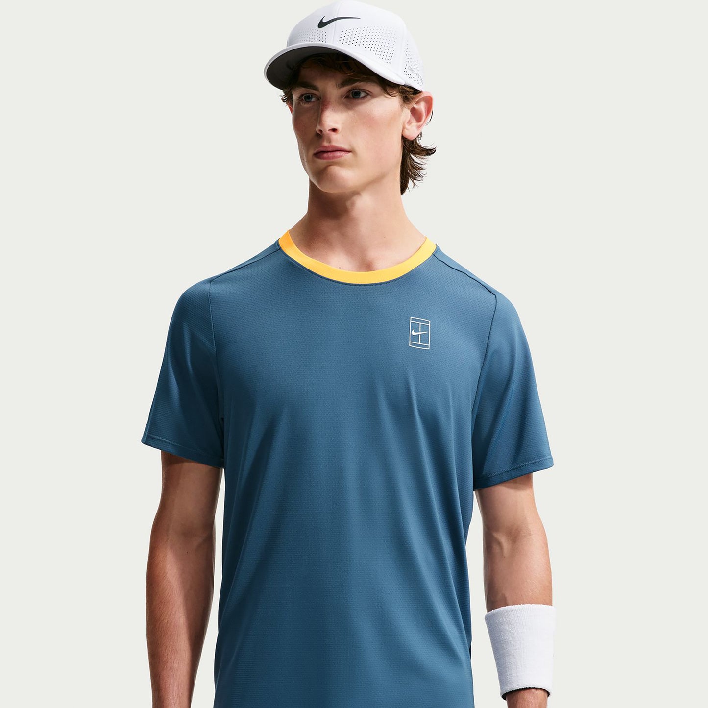 Nike Court Dri-FIT Advantage Maglietta Uomini - grigio-blu, arancione
