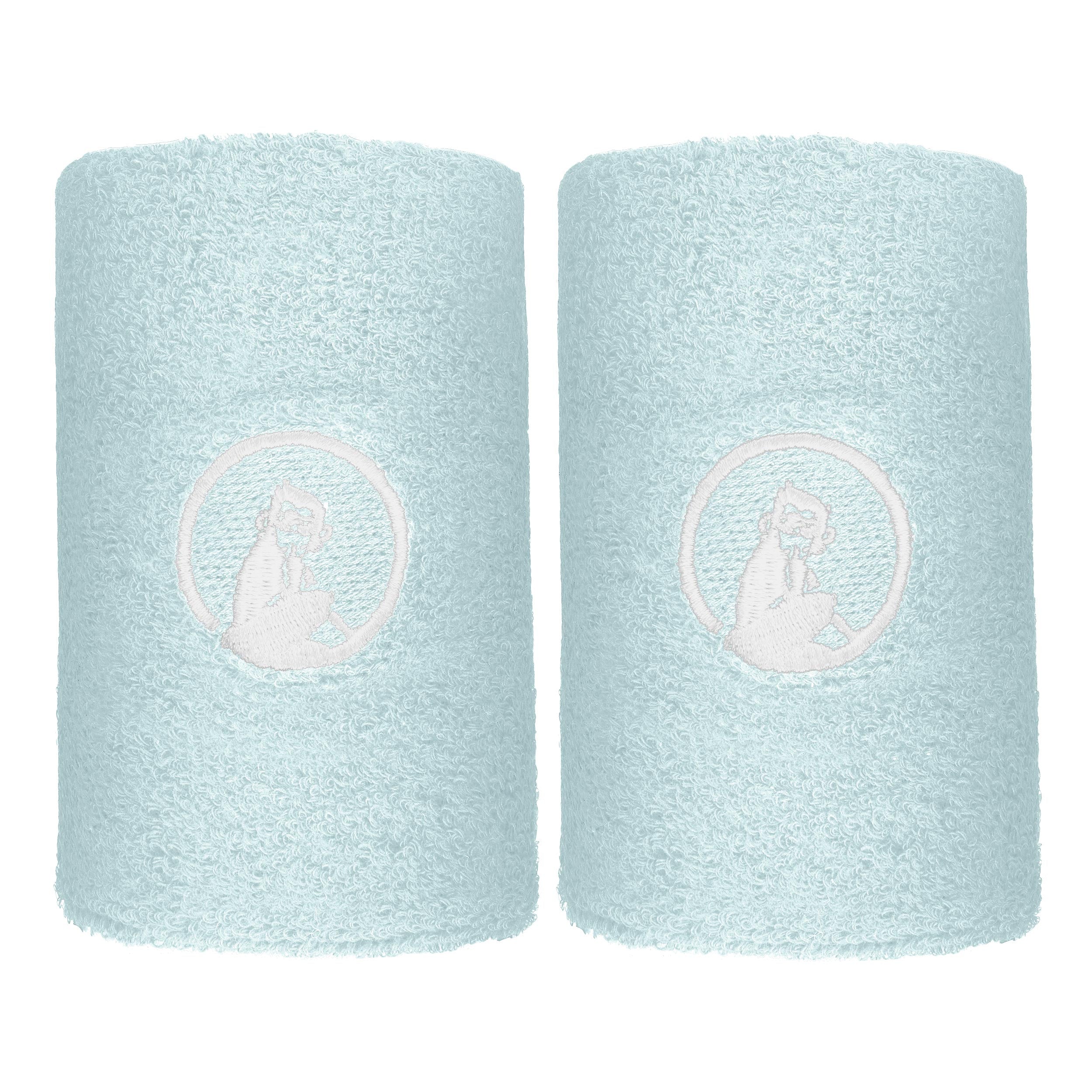 Quiet Please Memories Polsino anti sudore Confezione da 2 lungo - blu chiaro, bianco