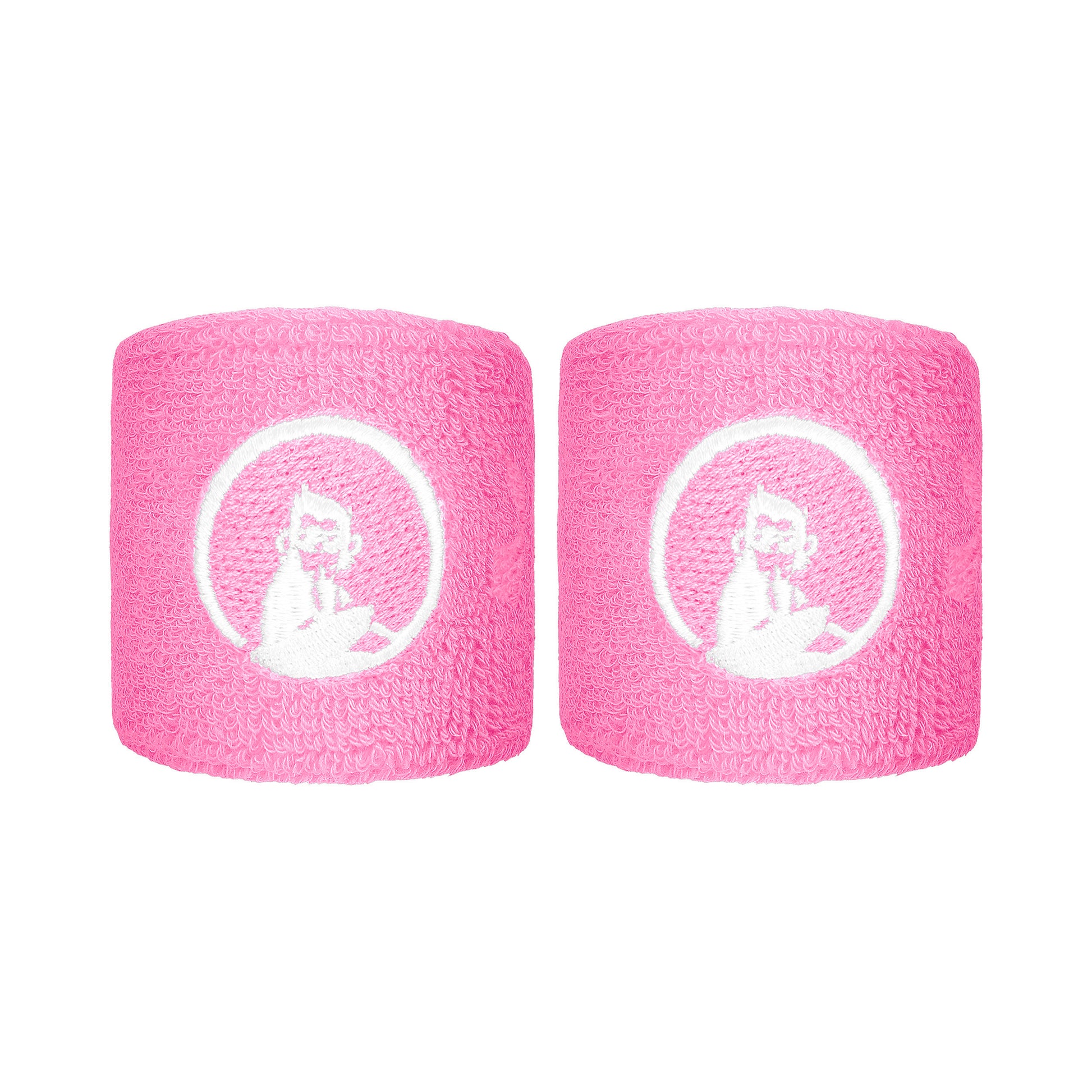 Quiet Please Polsino anti sudore Confezione da 2 corto - rosa, bianco