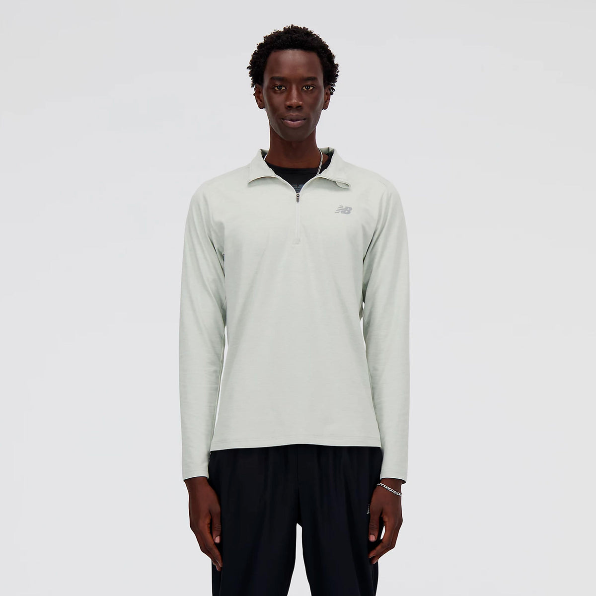 New Balance Space Dye 1/4 Zip Manica lunga Uomini - grigio