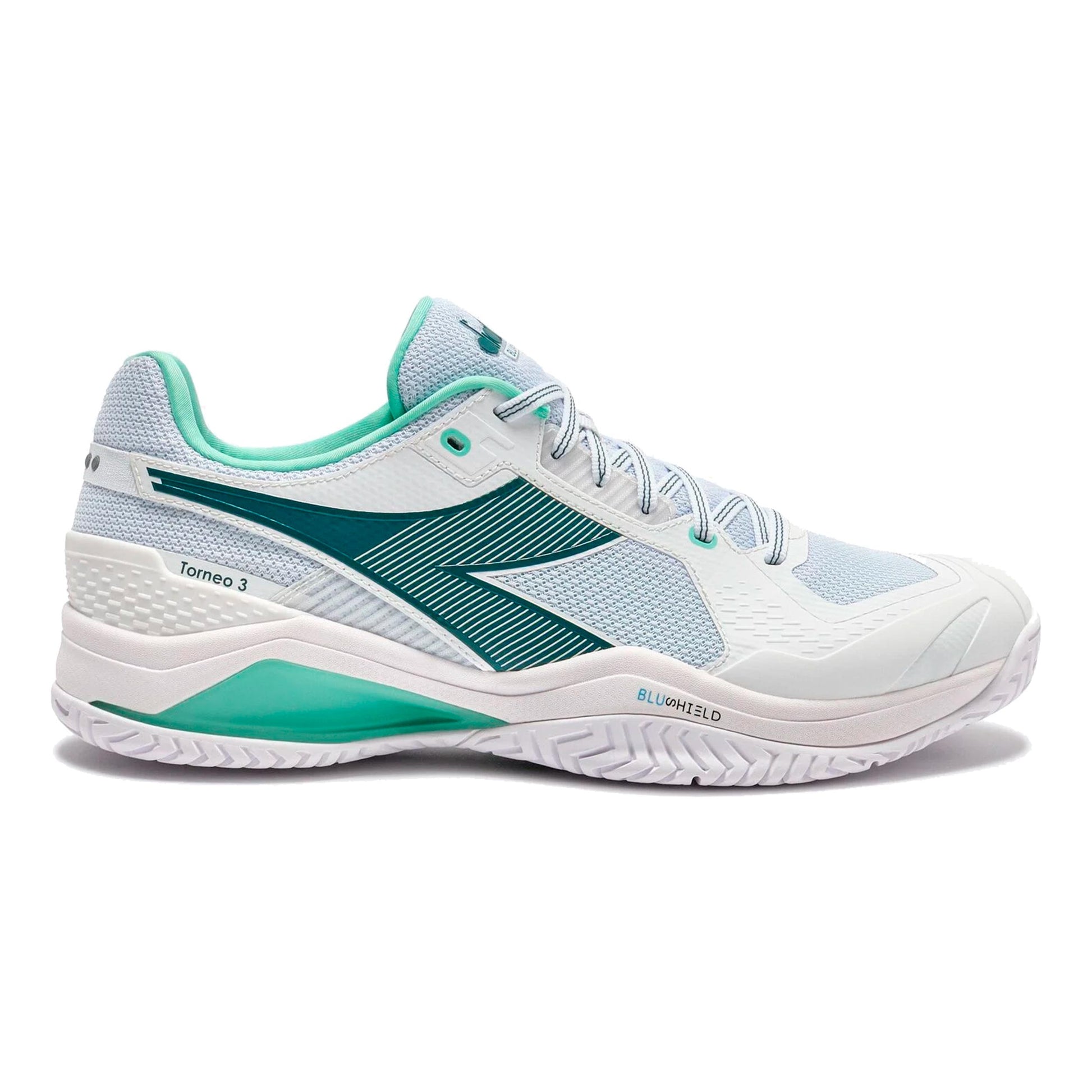 Diadora Blushield Torneo 3 Scarpa per tutte le superfici Uomini-bianco, color petrolio