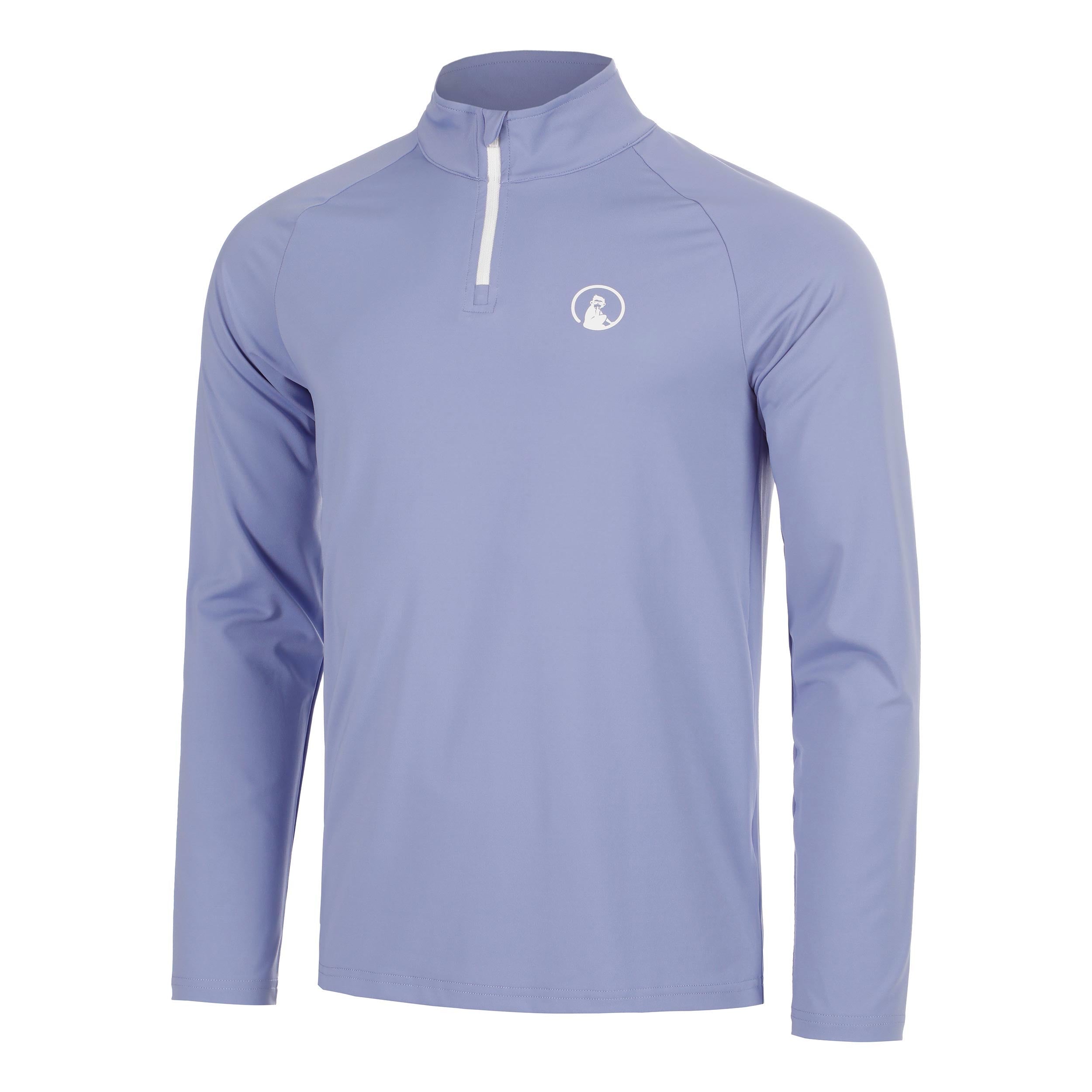 Quiet Please Glow Big Serve 1/4 Zip Manica lunga Uomini - blu, crema