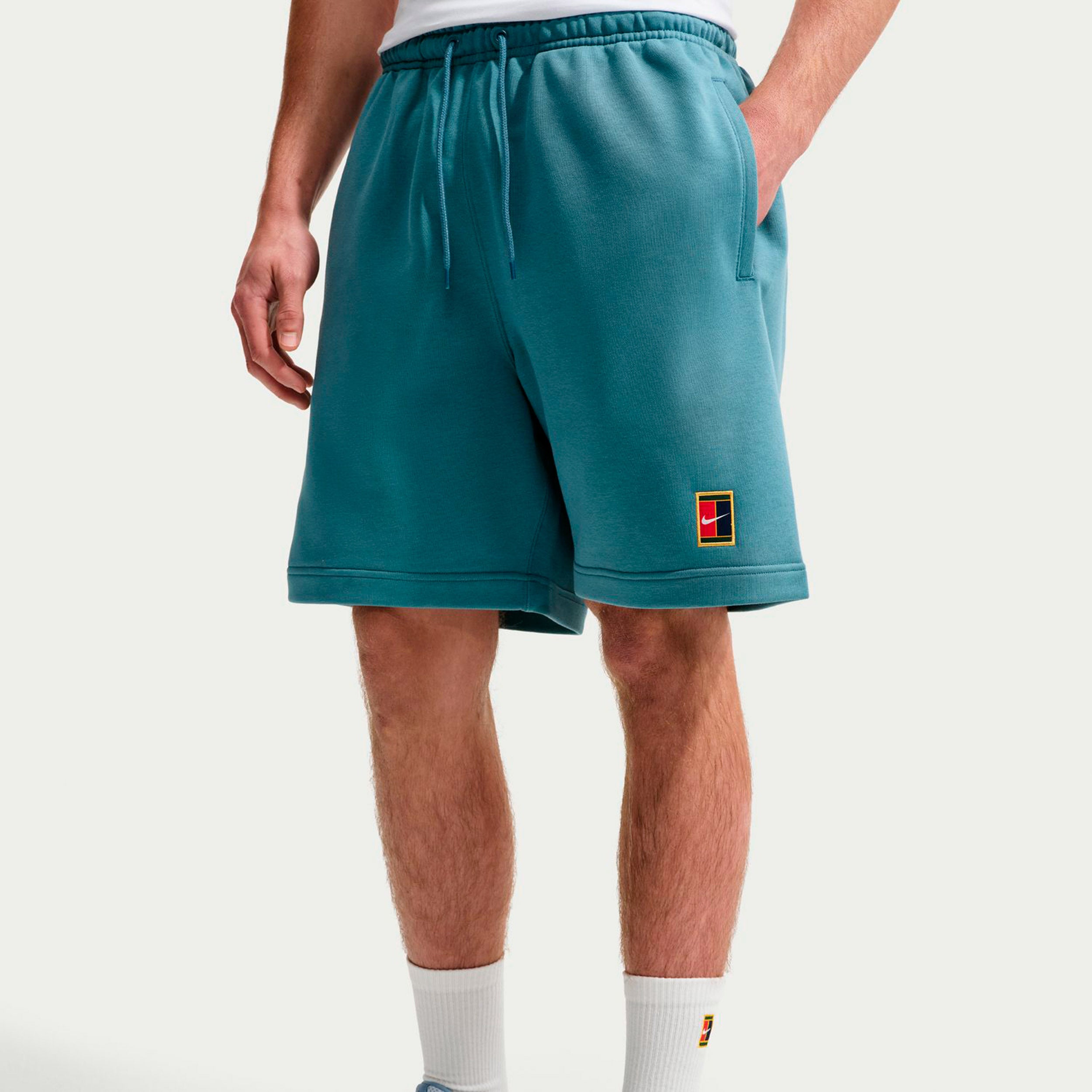 Nike Court Dri-Fit Heritage Fleece Pantaloncini Uomini - color petrolio