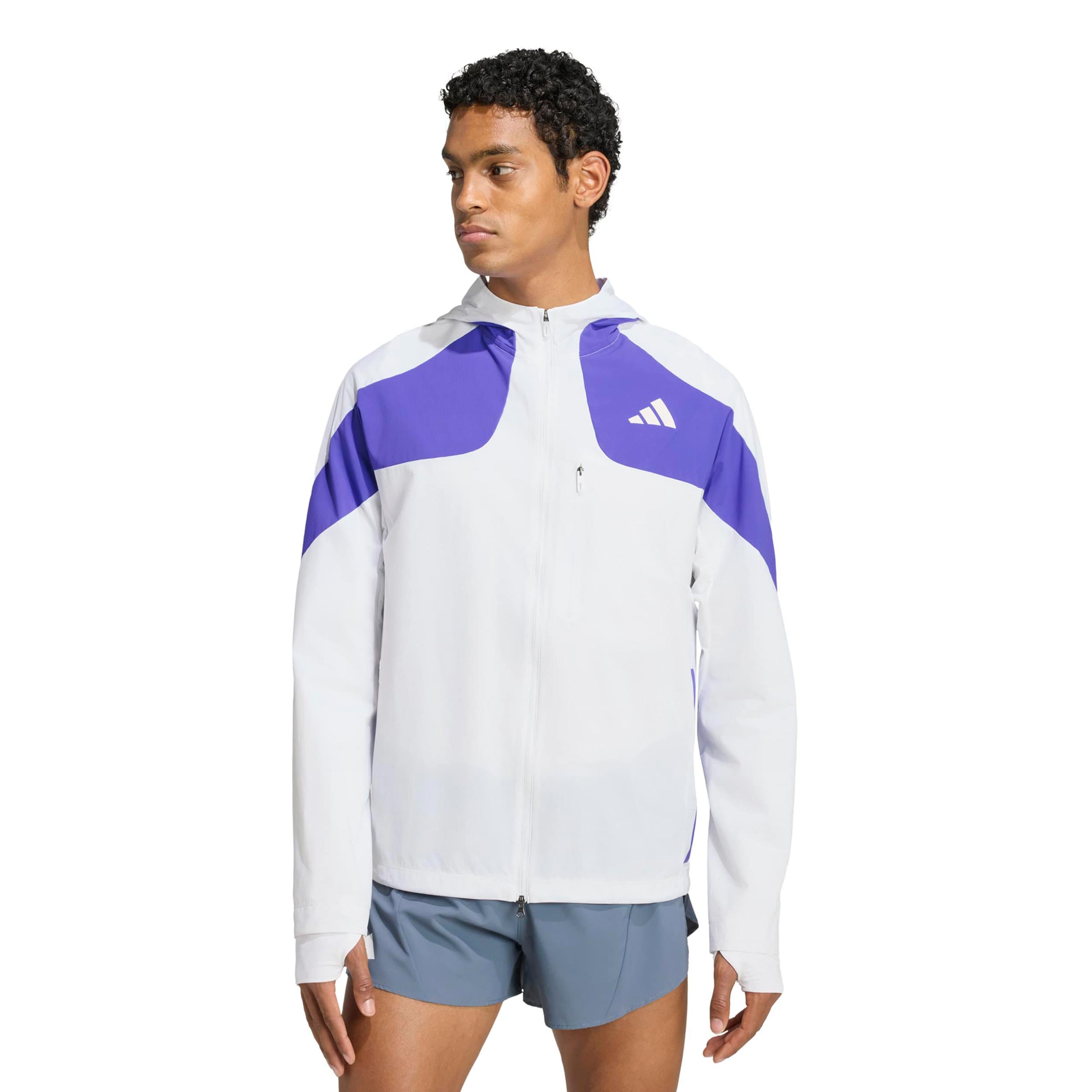 adidas adizero Giacca da corsa Uomini - bianco, blu